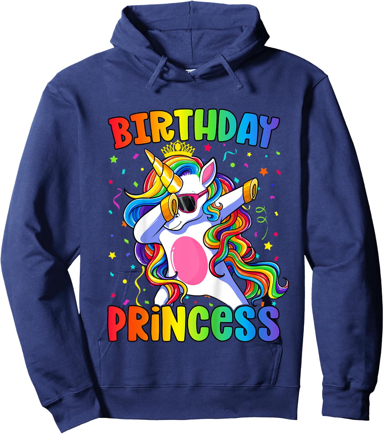 Birthday Princess Shirt Girl Unicorn Birthday Hoodie - Hoodie | Navy