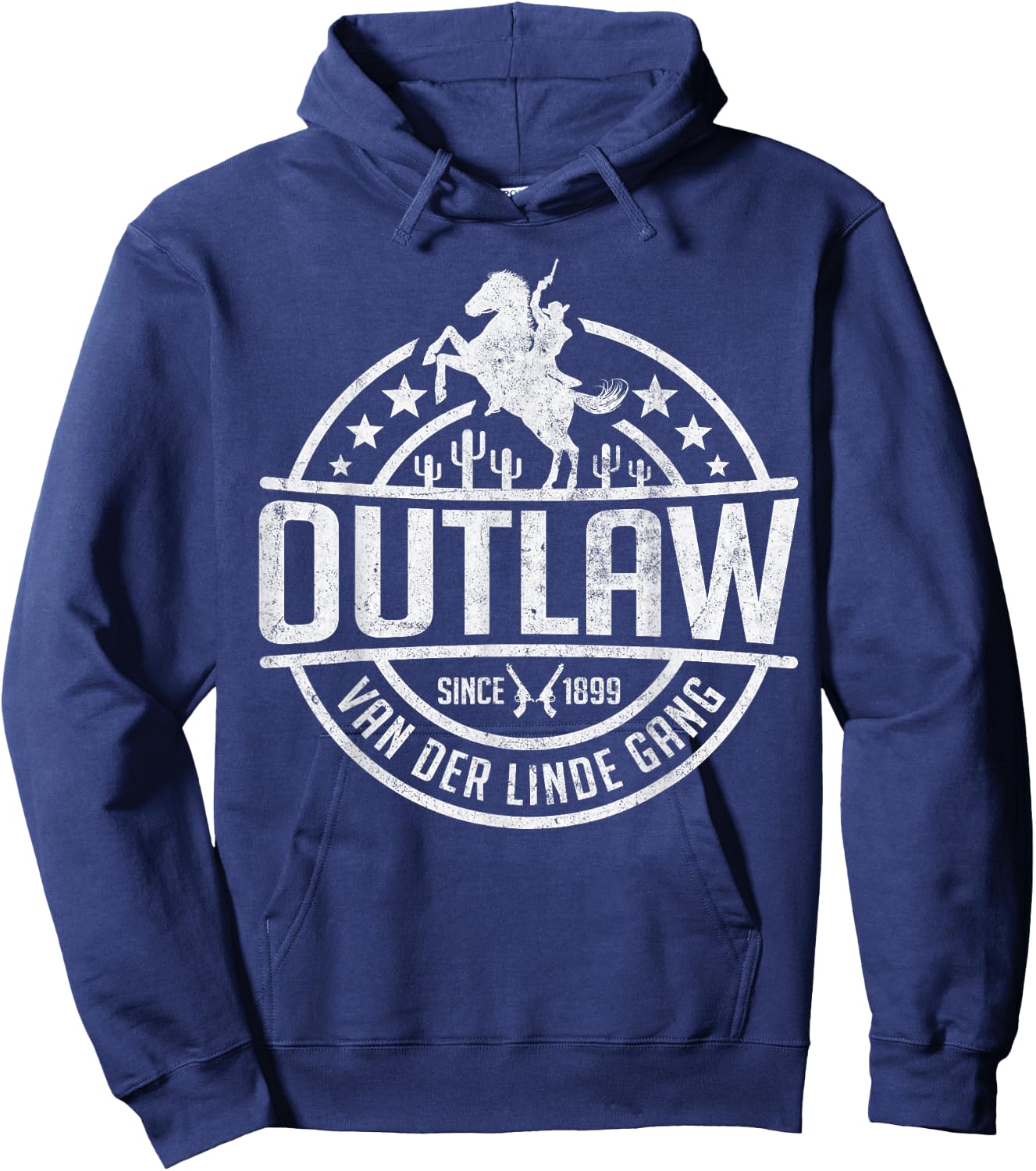 Outlaw Dutch's Gang Red Horse & Cowboy Adventure Hoodie - Hoodie | Navy