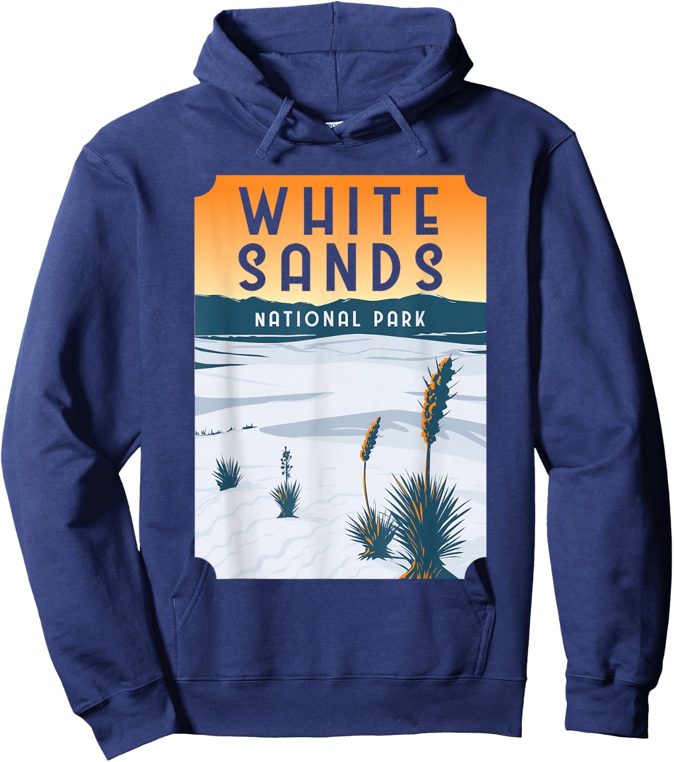 White Sands New Mexico US National Park Vintage Gift Hoodie - Hoodie | Navy
