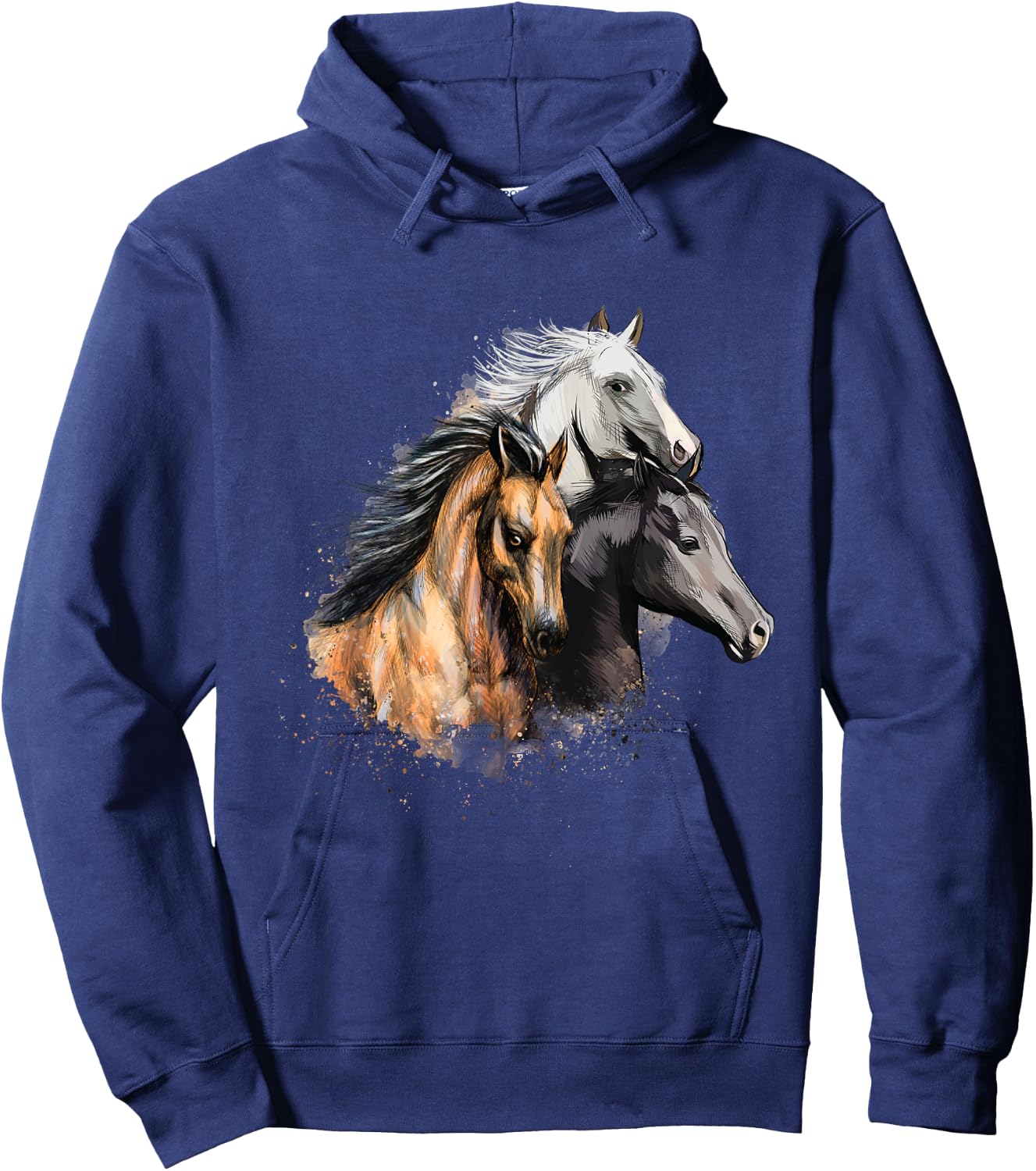 3 Horses - Horse Animal Lover Horseman Equestrian Riding Hoodie - Hoodie | Navy