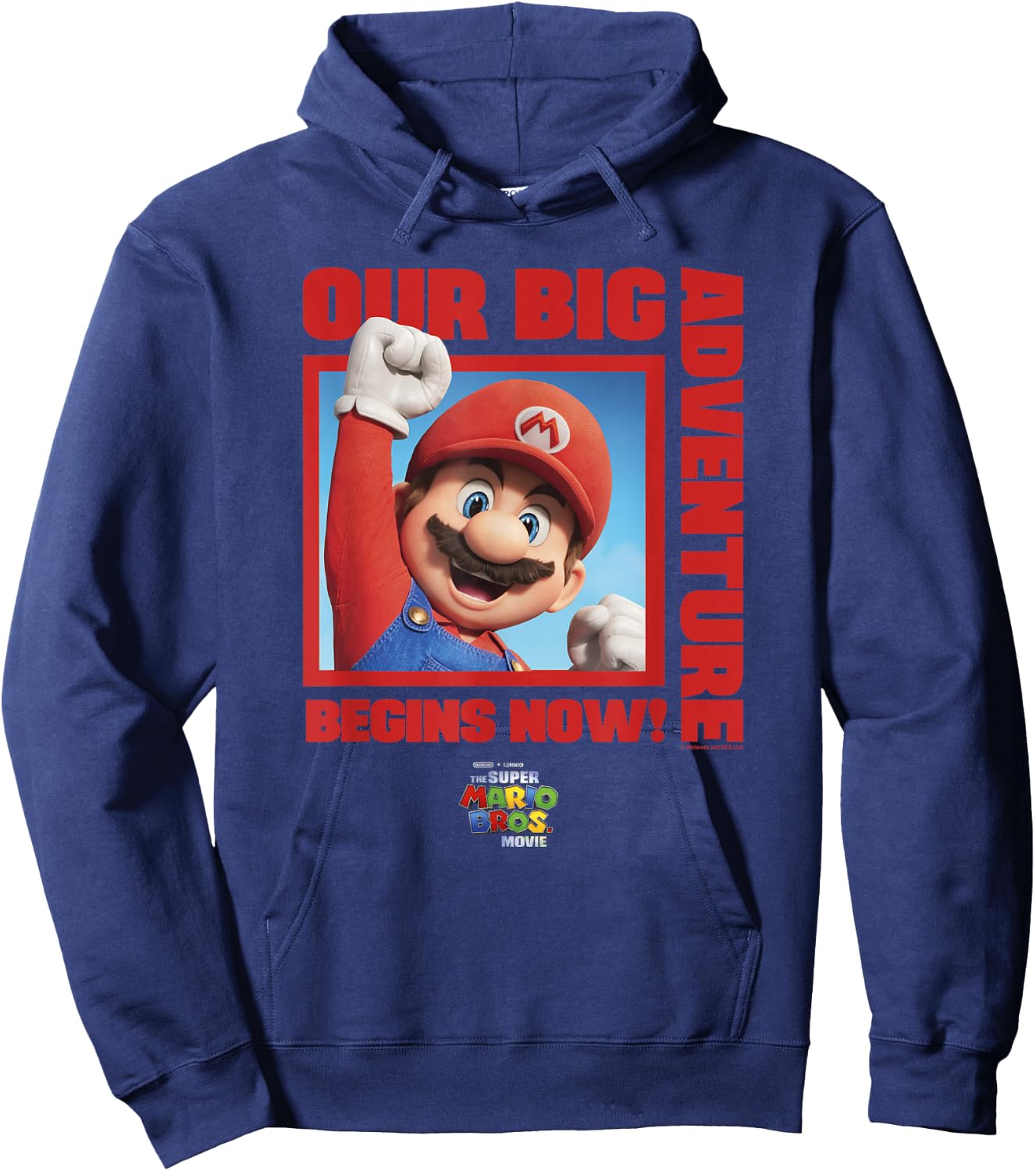 The Super Mario Bros. Movie Our Big Adventure Begins Now! Hoodie - Hoodie | Navy