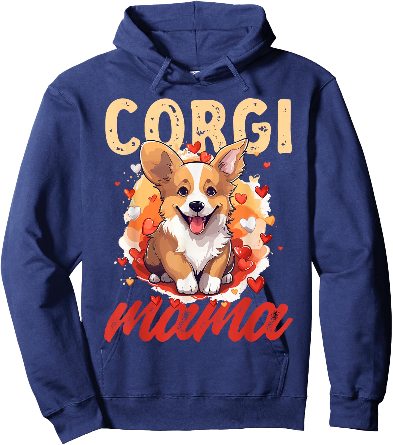 Pembroke Welsh Corgi - Corgi Mama Hoodie - Hoodie | Navy