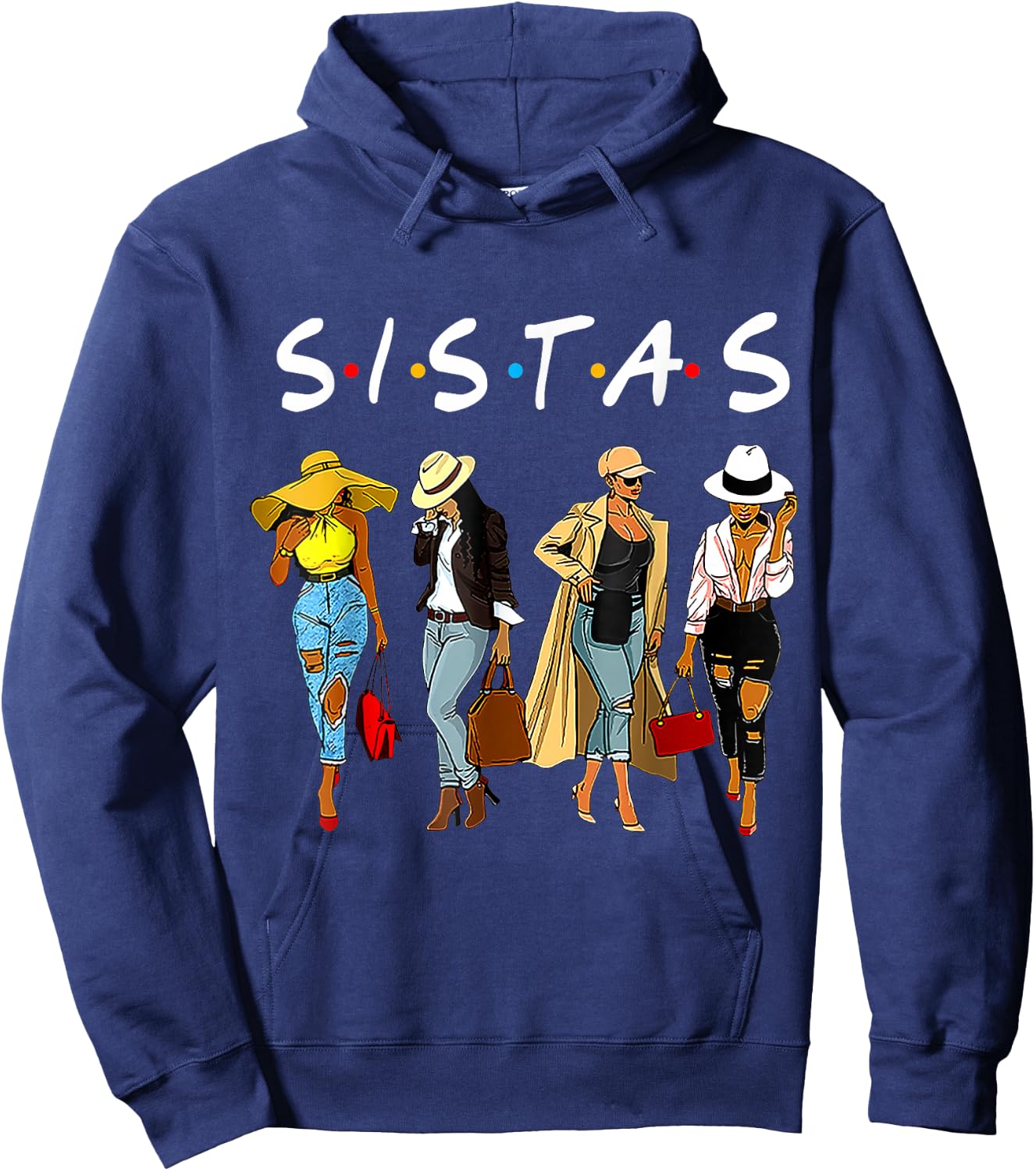 Sistas Afro Proud Black Sistas Women Queen African America Hoodie - Hoodie | Navy
