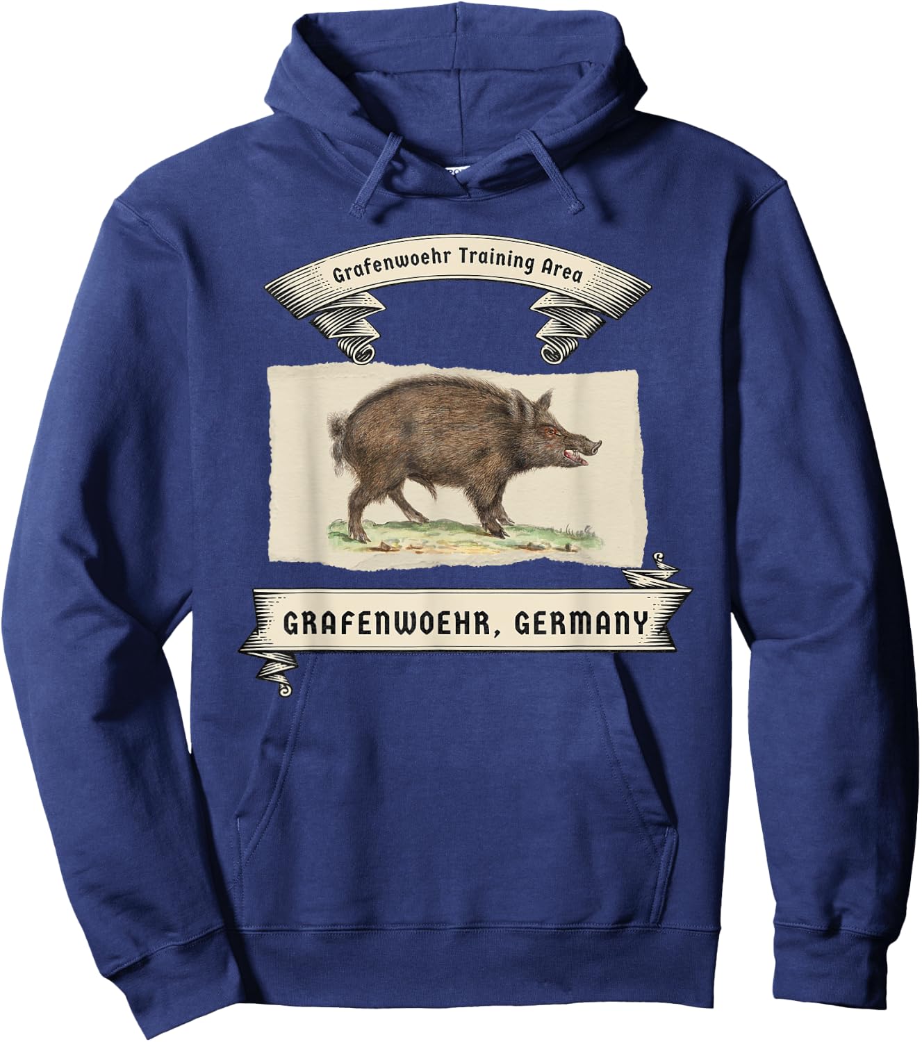 Vintage Grafenwoehr Boar Hunt Hoodie - Hoodie | Navy