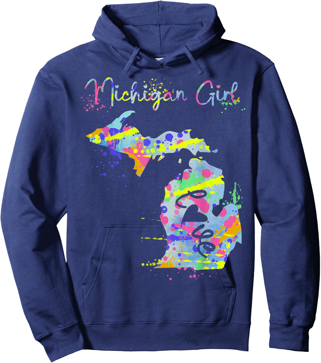 Michiganian Michigan Girl Great Lakes State Proud Yooper Hoodie - Hoodie | Navy