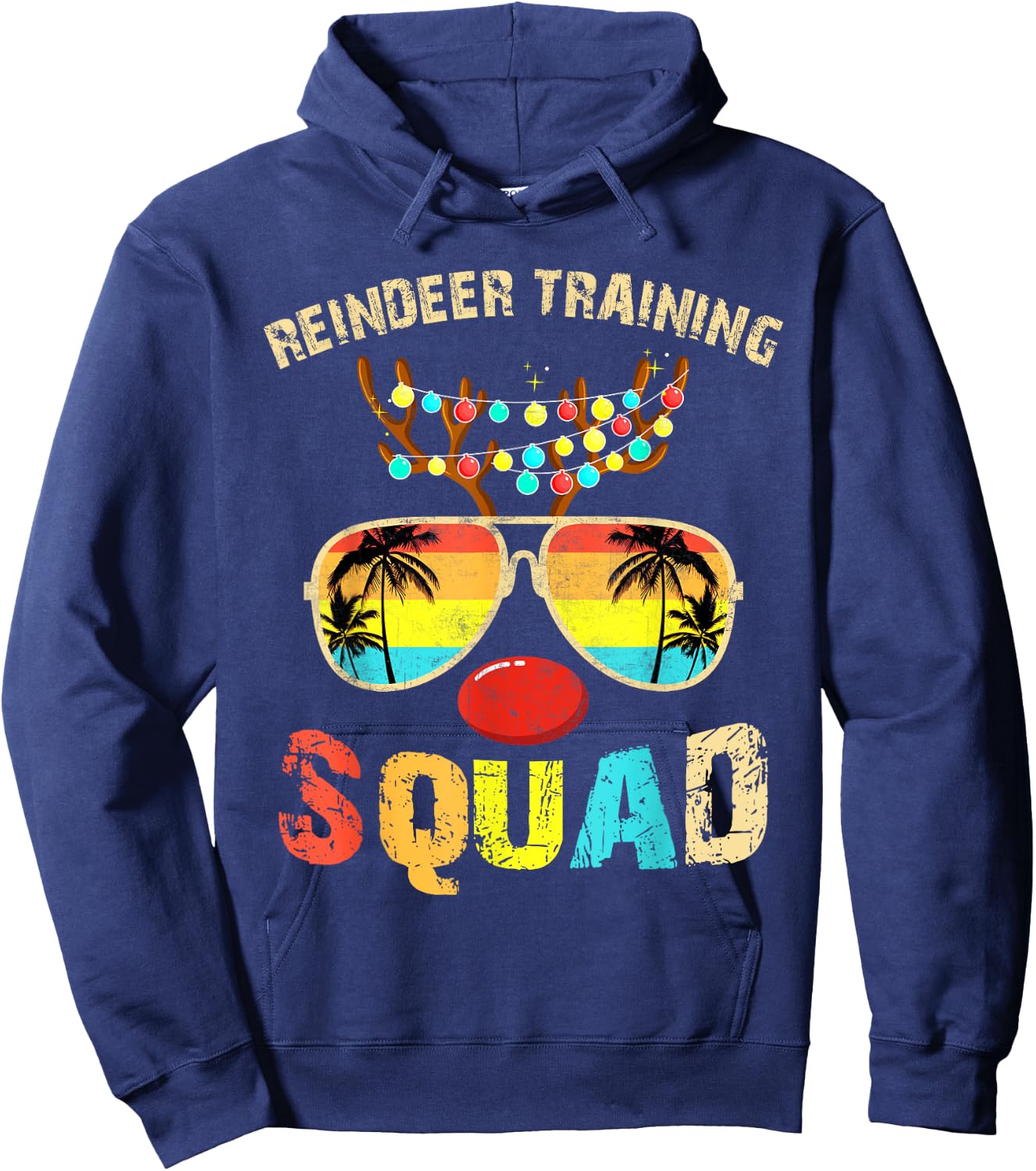 Christmas Running Reindeer Runner Training Squad Team Hoodie - Hoodie | Navy