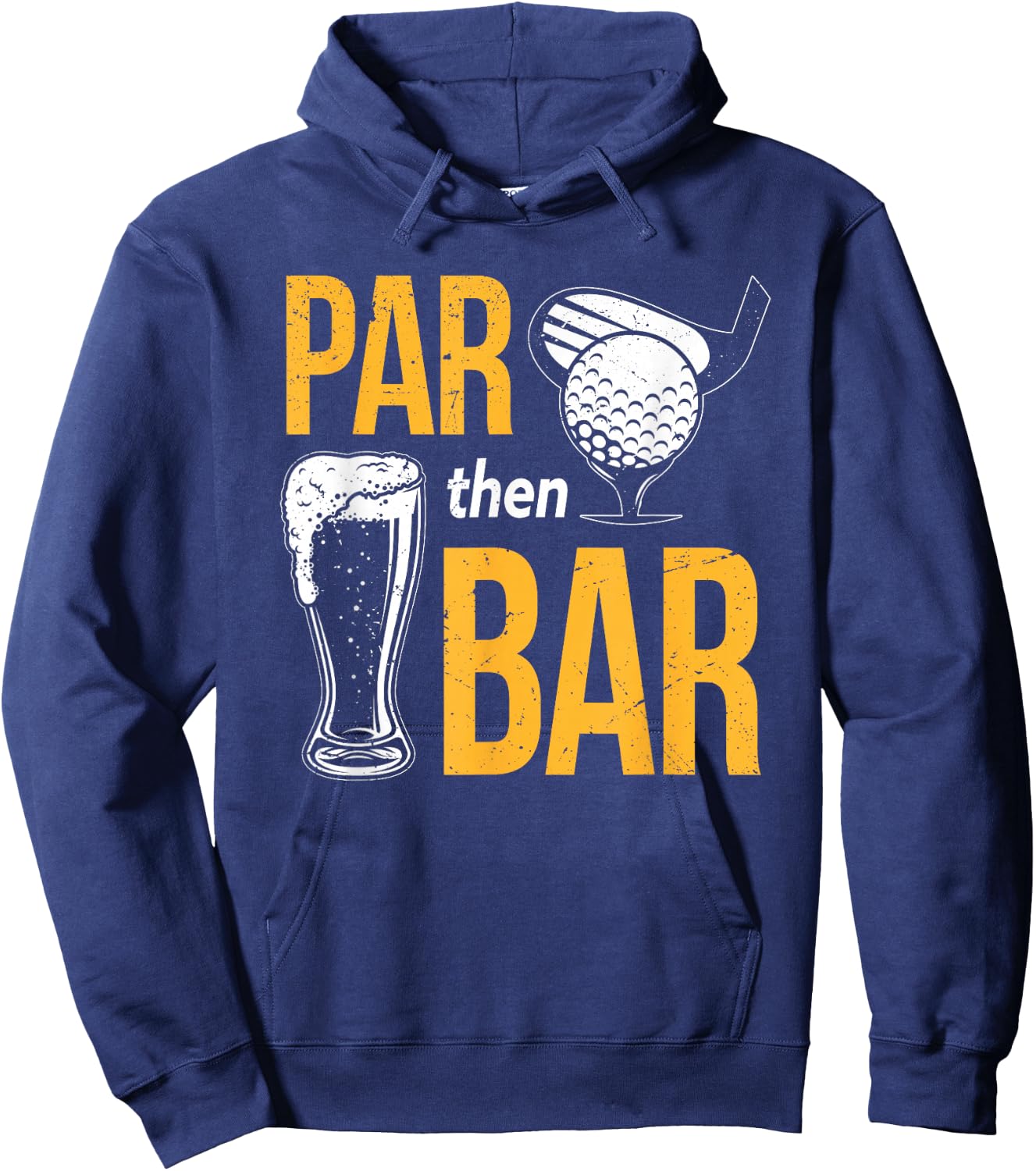 Par Then Bar Golf | Golfing Iron | Beer & Golf Club Hoodie - Hoodie | Navy
