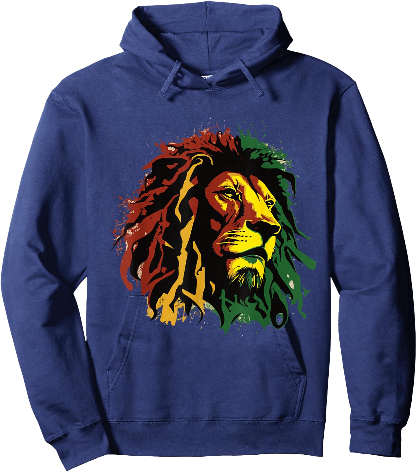 Jamaican Lion Jamaican Rasta Flag Lion of Judah Reggae Music Hoodie - Hoodie | Navy