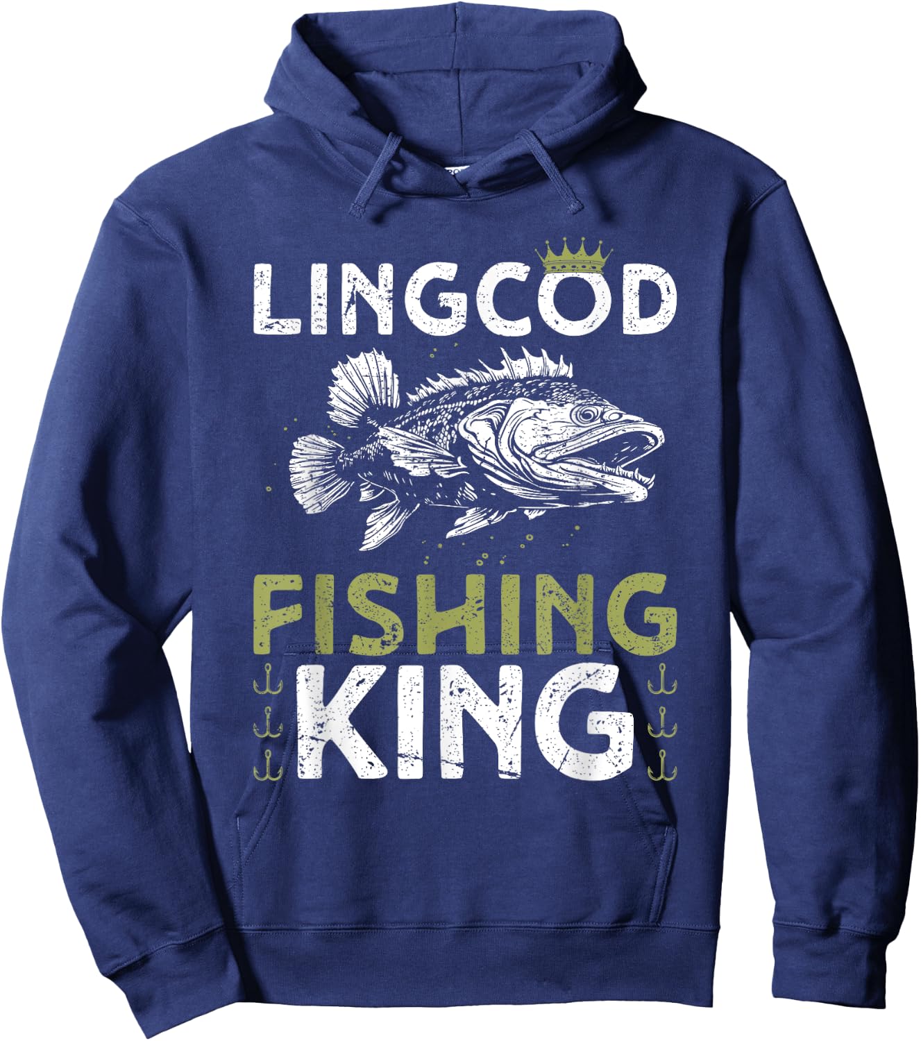 Lingcod Fishing King Hoodie - Hoodie | Navy
