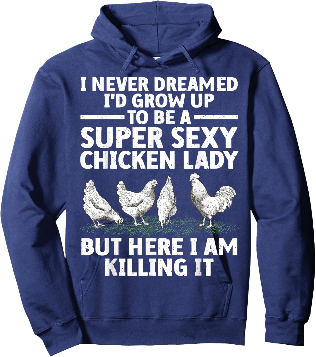Cool Chicken Lady Art Mom Hen Flock Chicken Farmer Hoodie - Hoodie | Navy