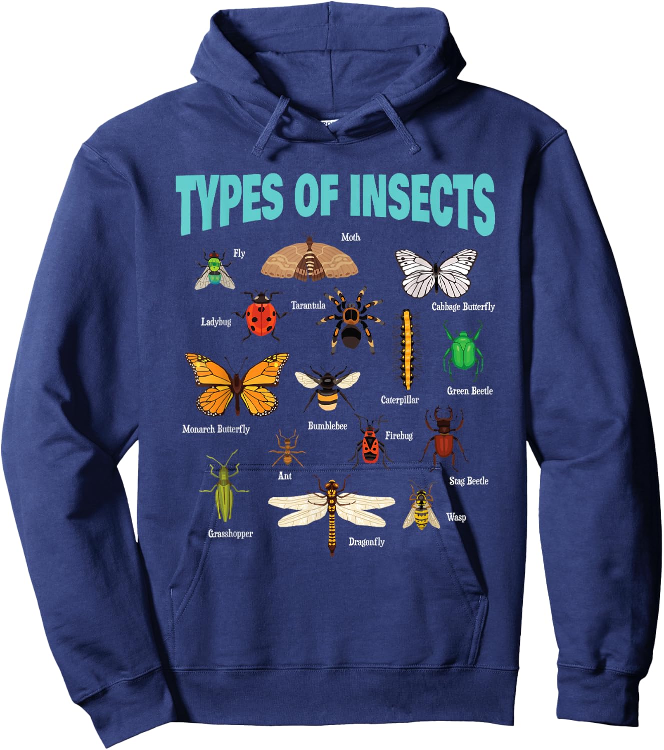 Insects Of The World Bug Lover Expert Entomologist Bugs Fan Hoodie - Hoodie | Navy