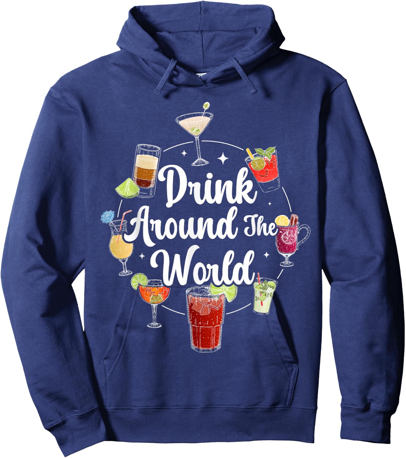 Drink Around The World I Drink Around The World Hoodie - Hoodie | Navy