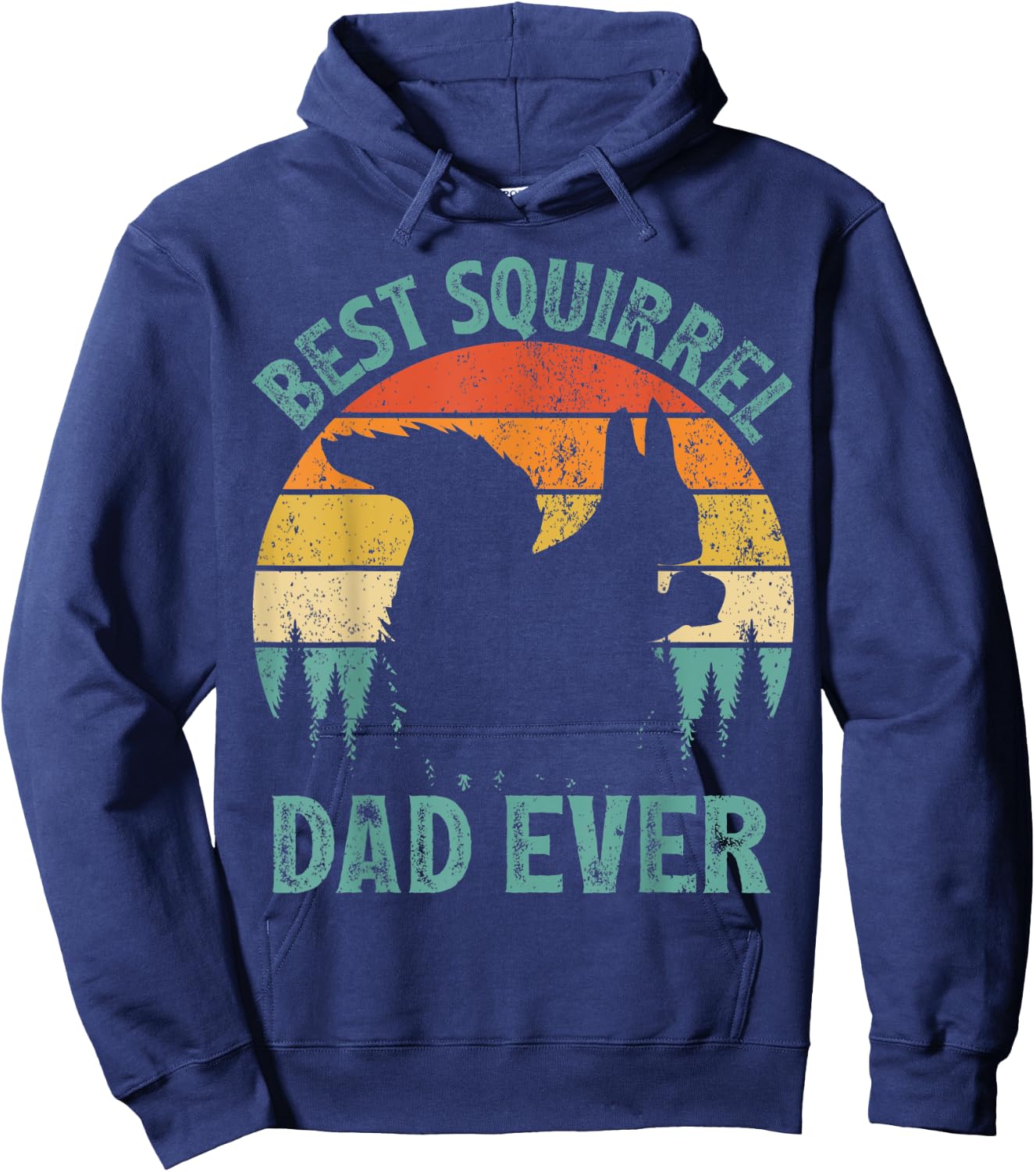Funny Squirrel Vintage Best Squirrel Dad Ever Father's Day Hoodie - Hoodie | Navy