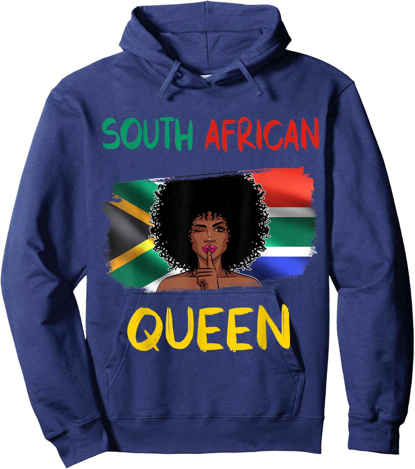 South African Queen South Africa Flag African Girl Pride Hoodie - Hoodie | Navy
