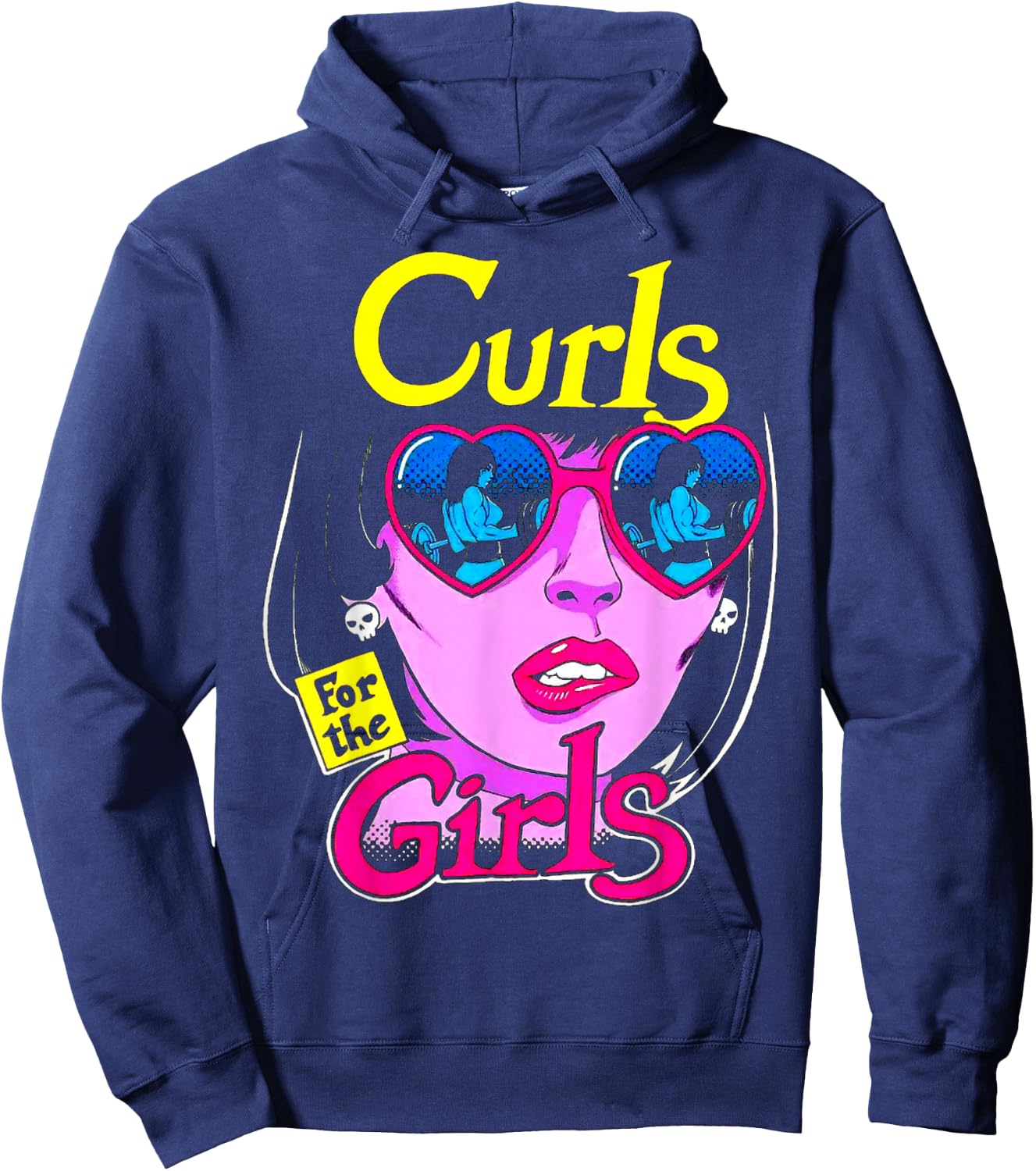Funny Curls For Girls Gym Weightlifting Bodybuilding Fitness Hoodie - Hoodie | Navy
