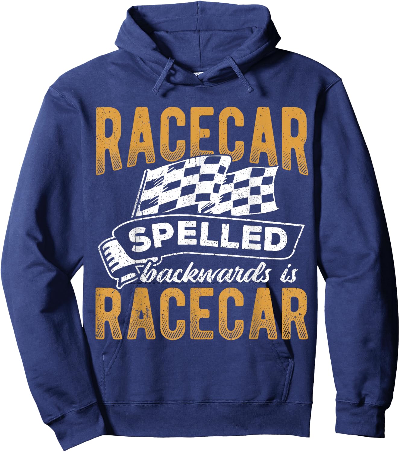 Racecar spelled backward is racecar - drag racing show Hoodie - Hoodie | Navy