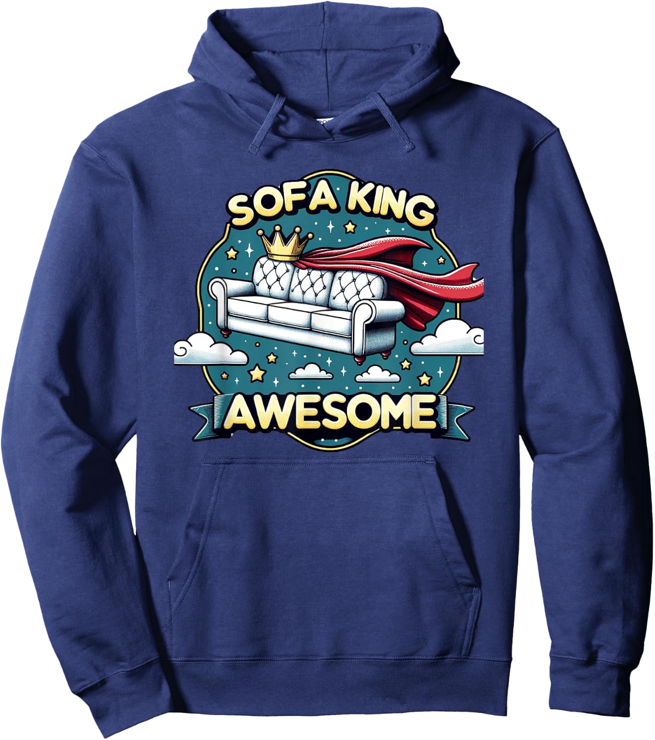 SOFA KING AWESOME Funny Pun Joke Hoodie - Hoodie | Navy