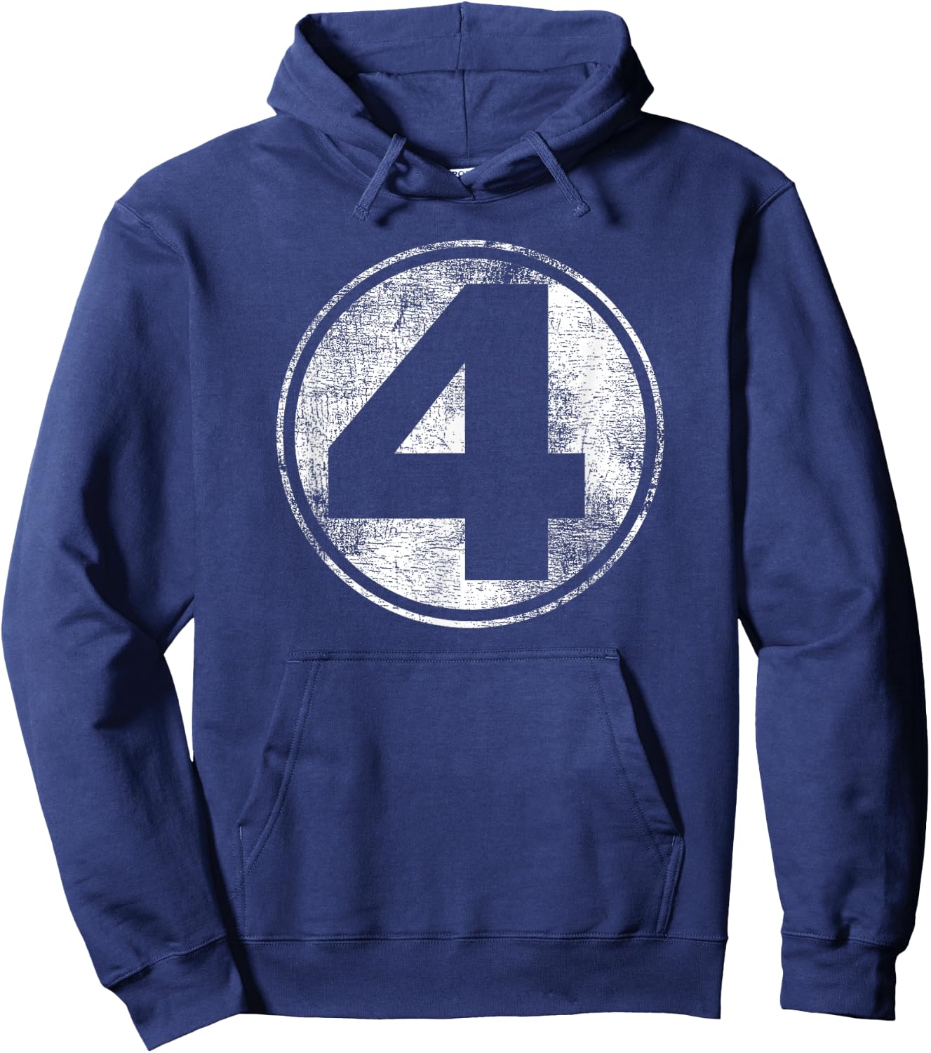Marvel Fantastic Four Classic Number 4 Distressed Logo Hoodie - Hoodie | Navy
