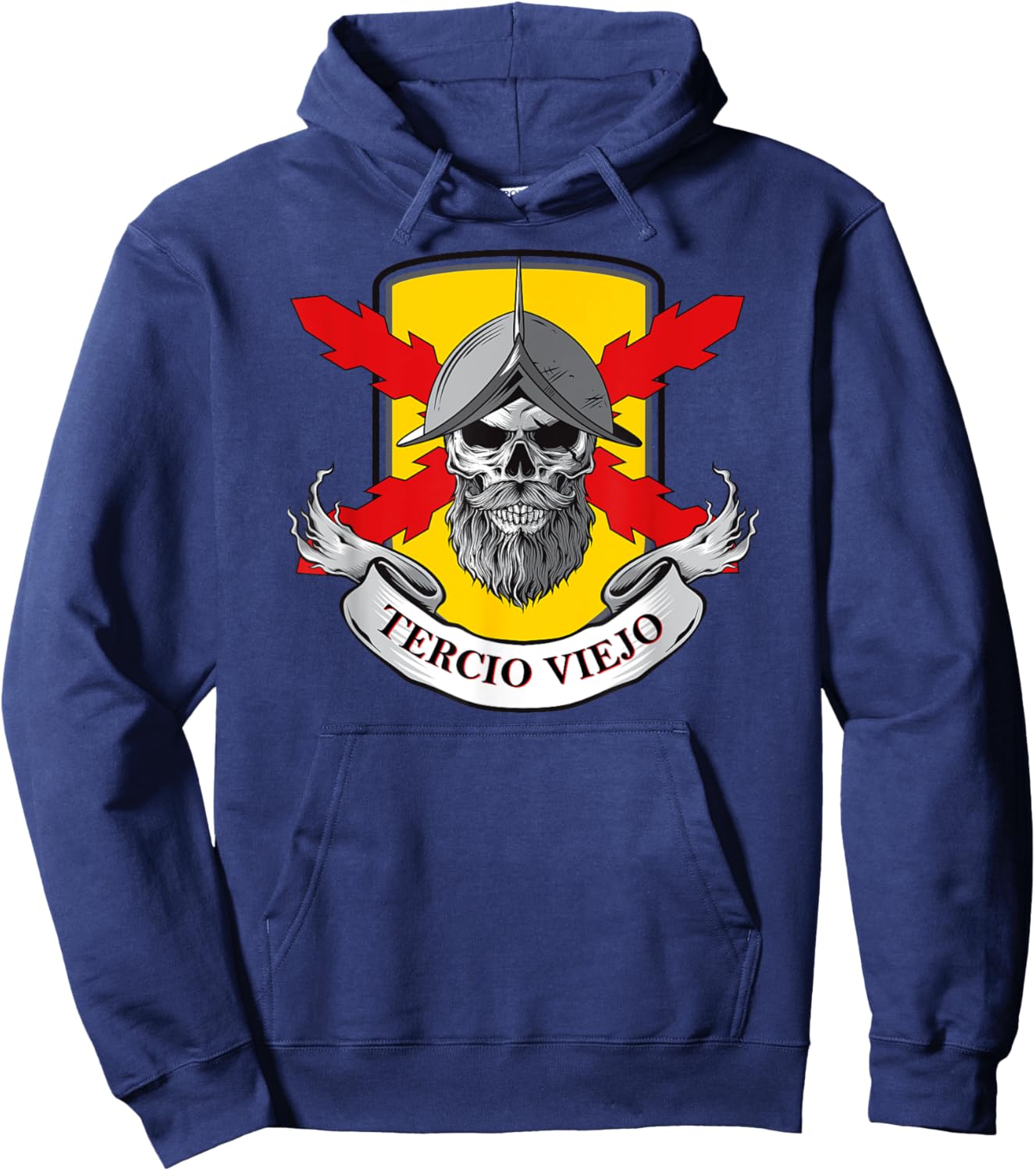Spanish Thirds. Old Third. Skull Soldier. Military Hoodie - Hoodie | Navy