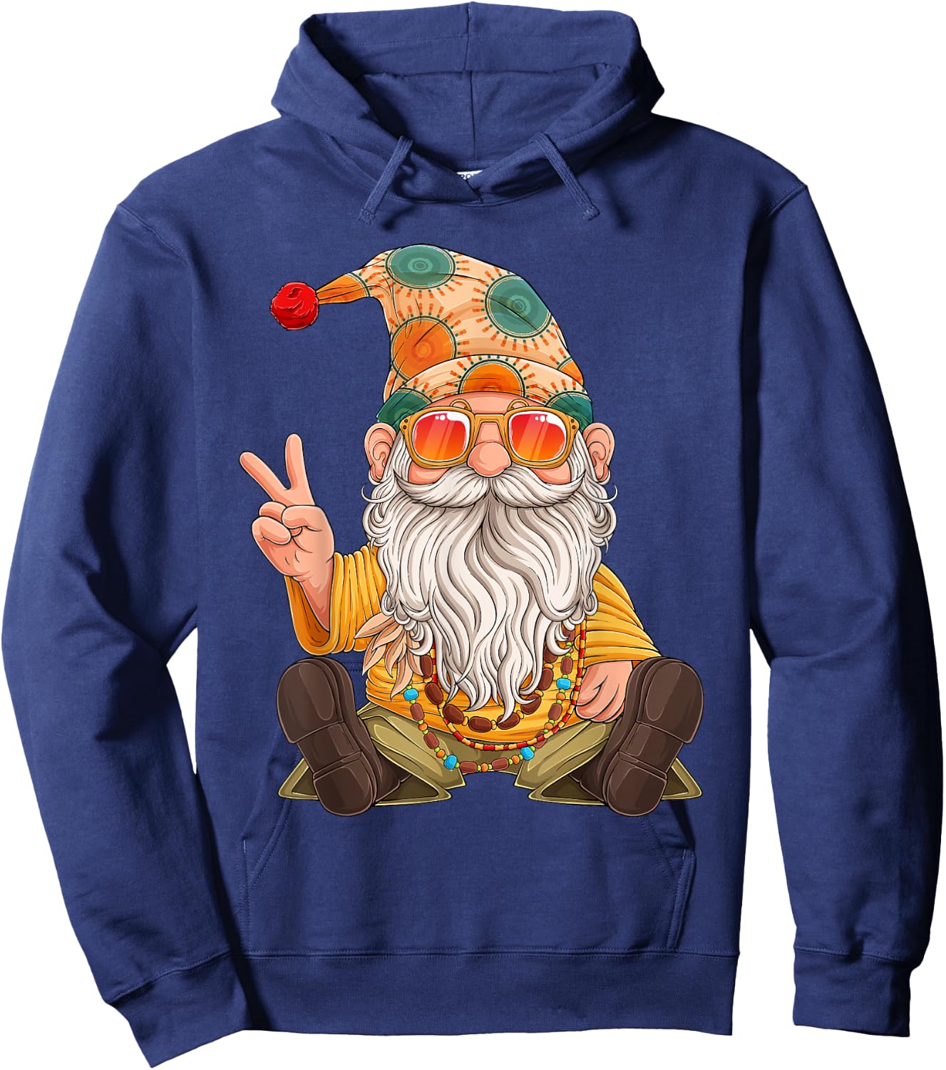 Funny Hippie Gnome Peace Sign Gnomes Lovers Men Women Kids Hoodie - Hoodie | Navy