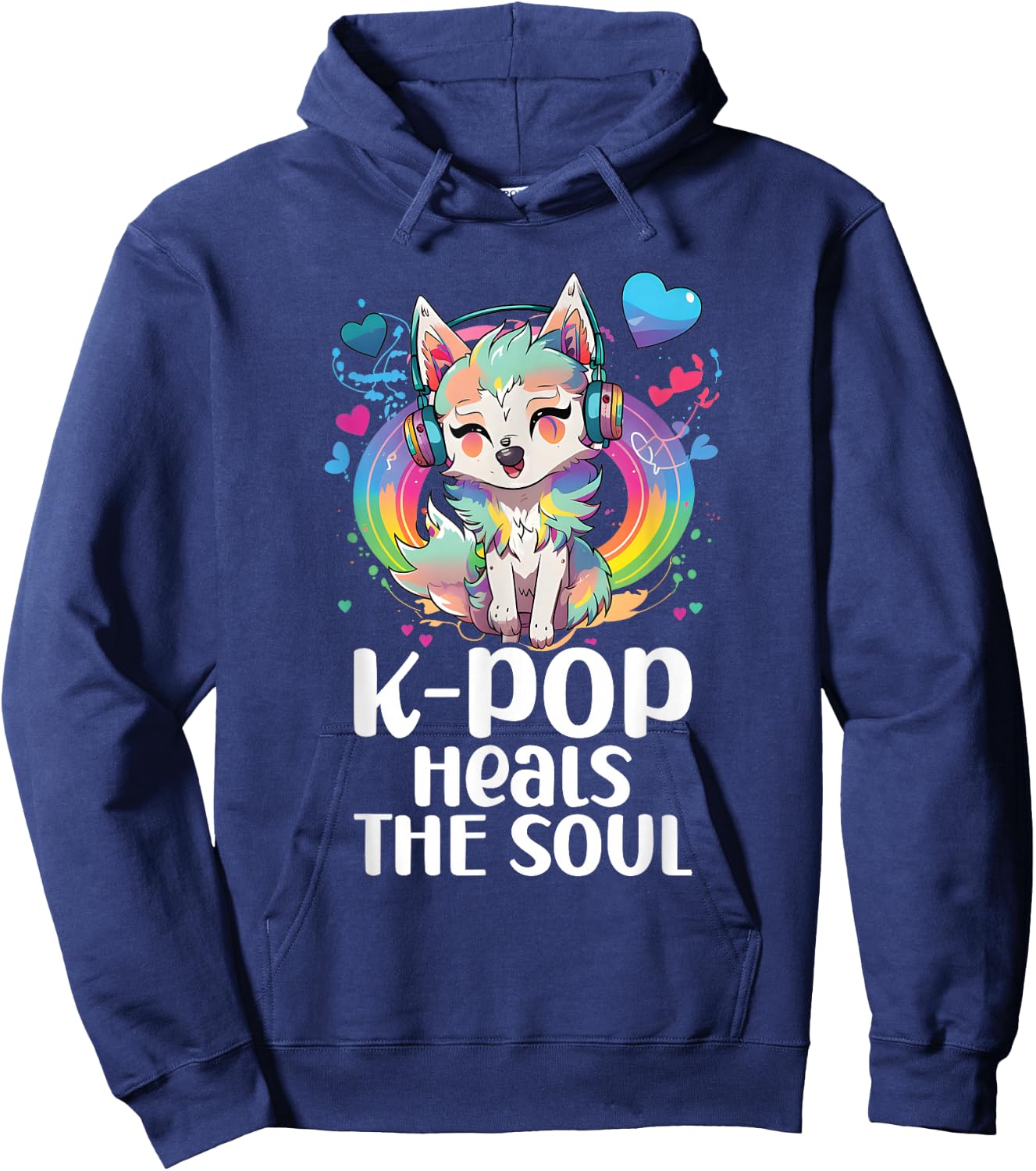 Kpop Items Bias Wolf Korean Pop Merch K-pop Merchandise Hoodie - Hoodie | Navy