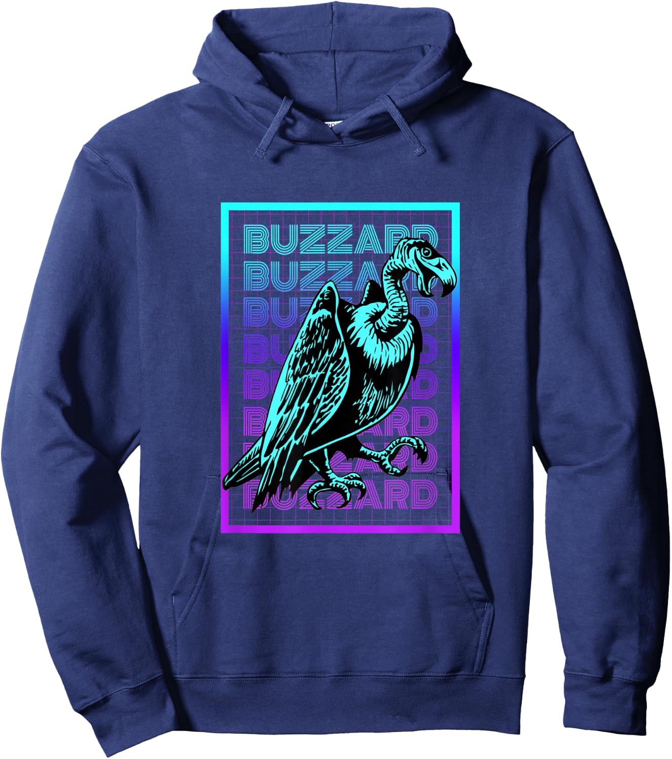 Buzzard Bird Vintage Retro Buzzard Hoodie - Hoodie | Navy