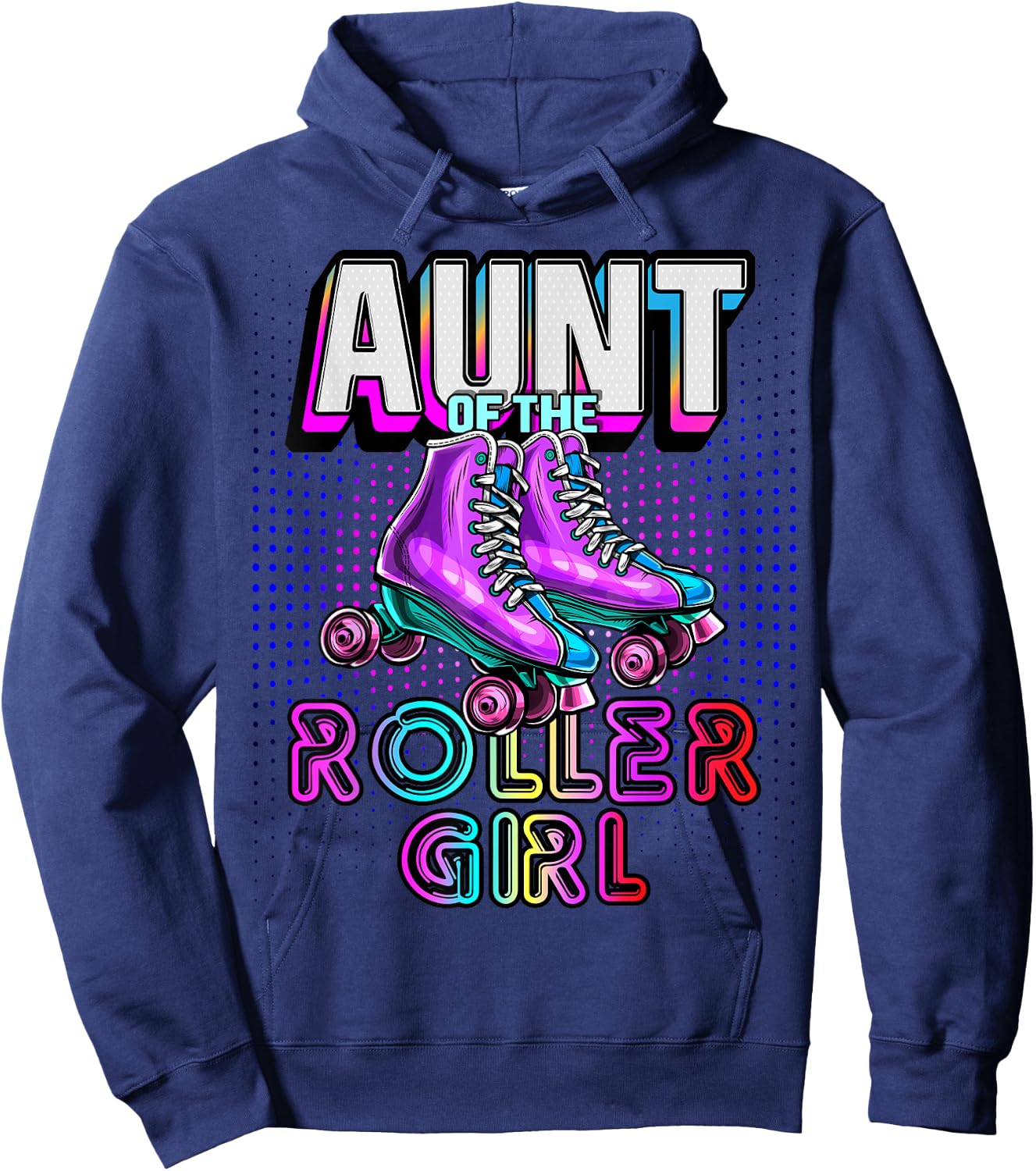 Aunt of Roller Girl Roller Skating Birthday Matching Family Hoodie - Hoodie | Navy