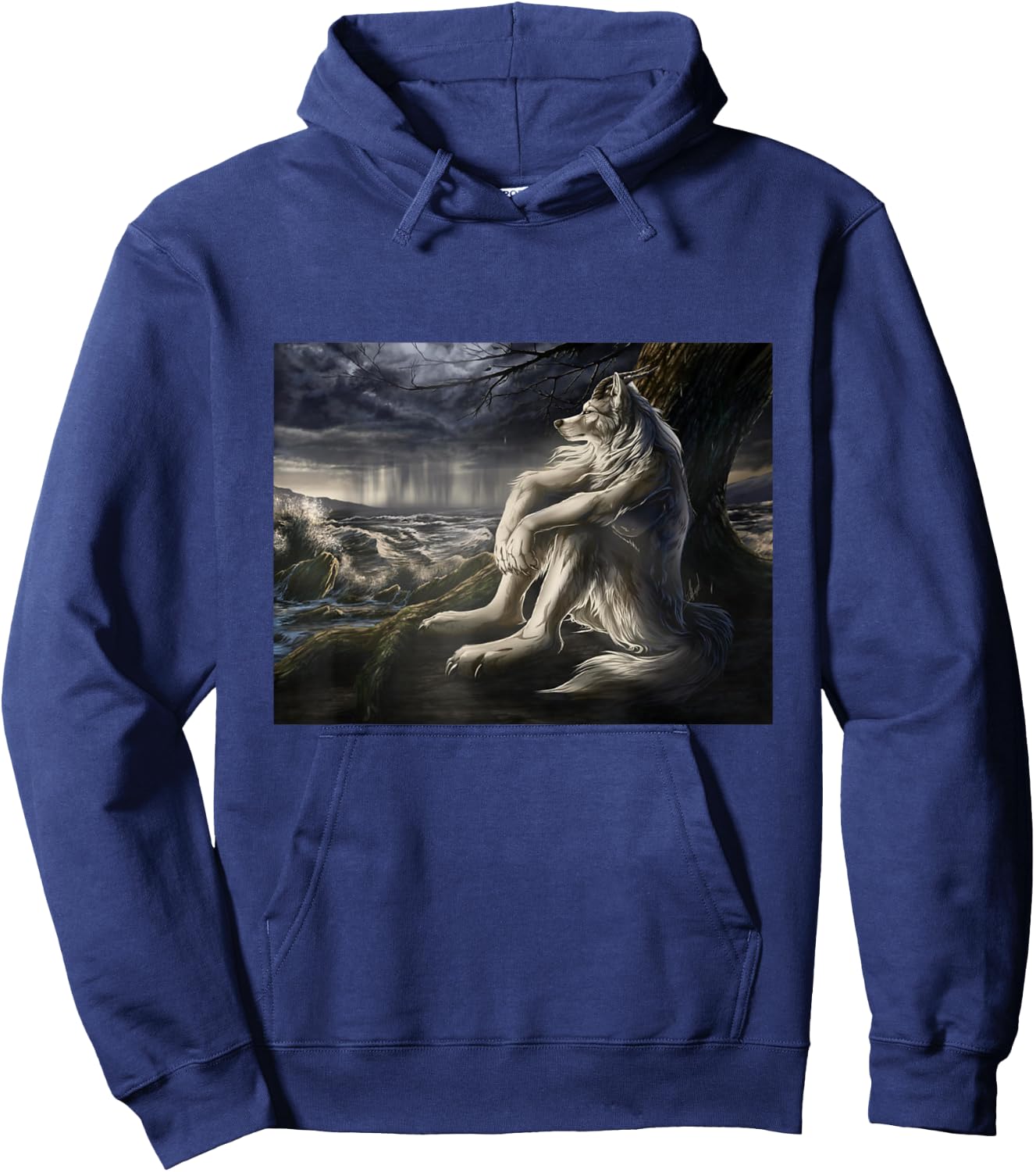 Human By Chance Alpha By Choice Funny Werewolf Wolf Meme Hoodie - Hoodie | Navy