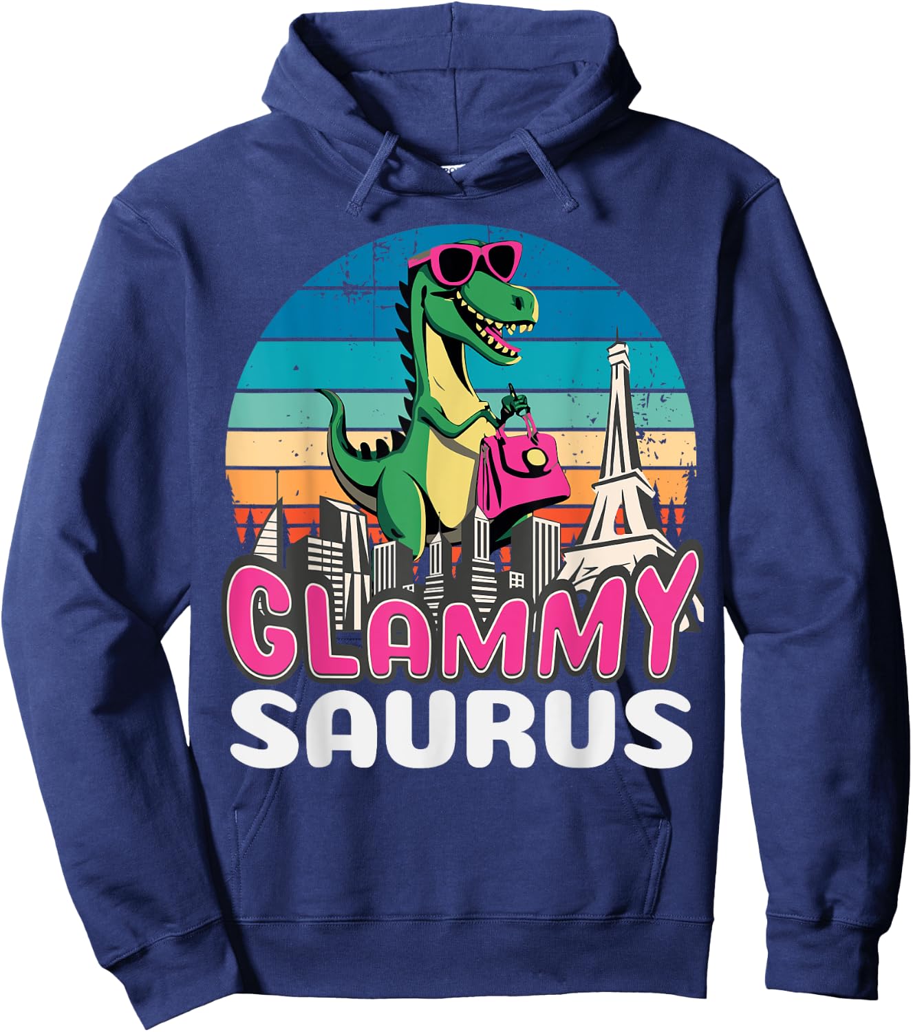 Glammysaurus T Rex Dinosaur Glammy Saurus Family Hoodie - Hoodie | Navy