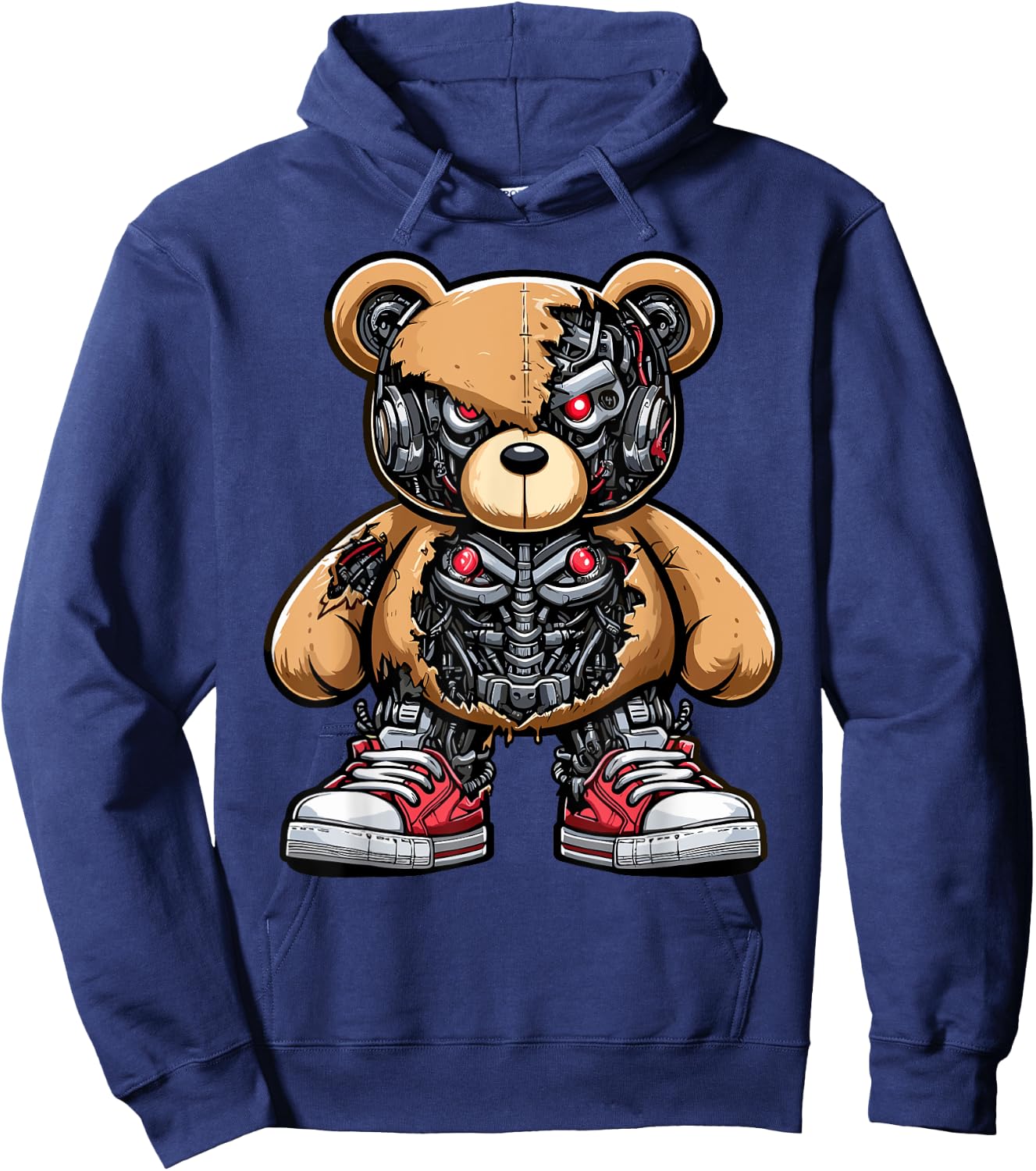 Cool Cyborg Exoskeleton Animatronic Bear, Hip Hop, Boys Hoodie - Hoodie | Navy