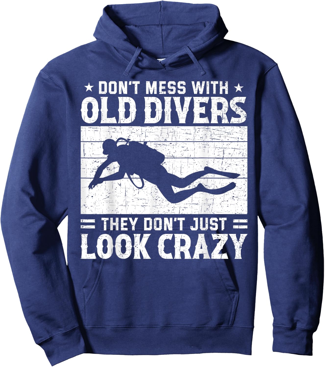 Don't Mess With Crazy Diver Scuba Diving Navy Deep Sea Hoodie - Hoodie | Navy