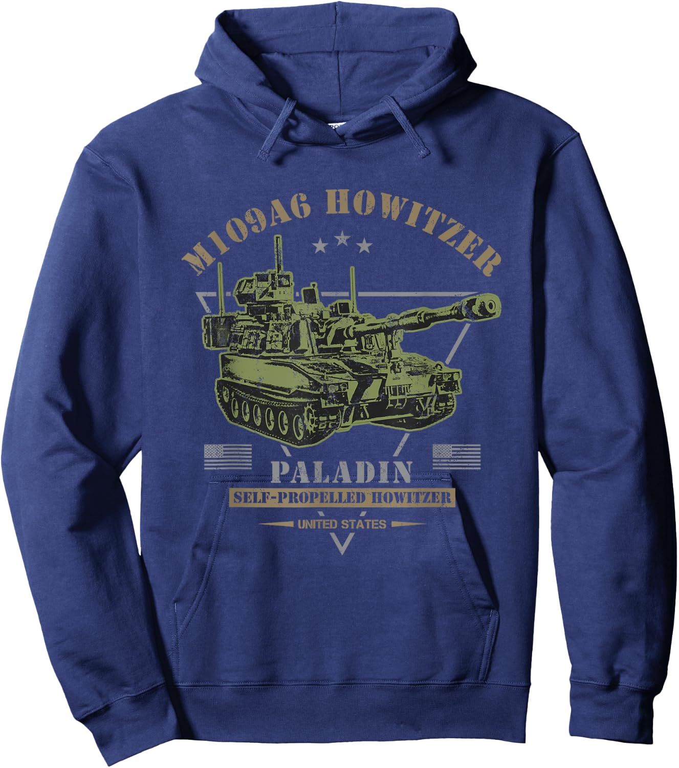 Military Style Designs M109A6 'Paladin' -Adults Black Cotton/Polyester Hoodie - Hoodie | Navy
