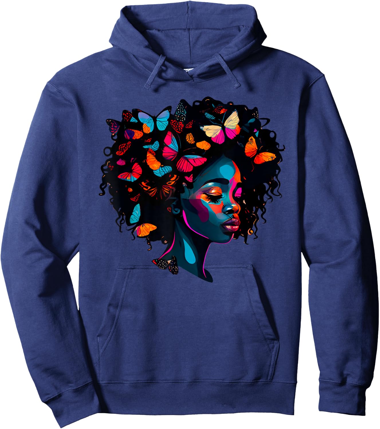 Black Queen Afro Melanin Women Hoodie - Hoodie | Navy