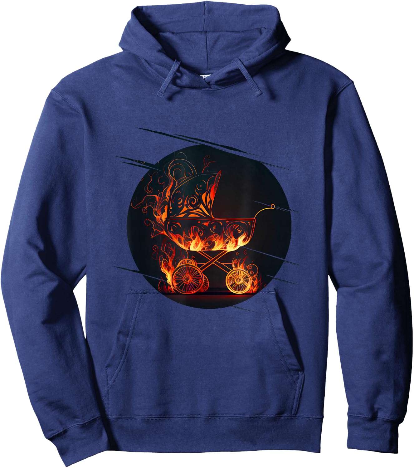 Baby Buggy with Flames for crazy Parents and Children Hoodie - Hoodie | Navy