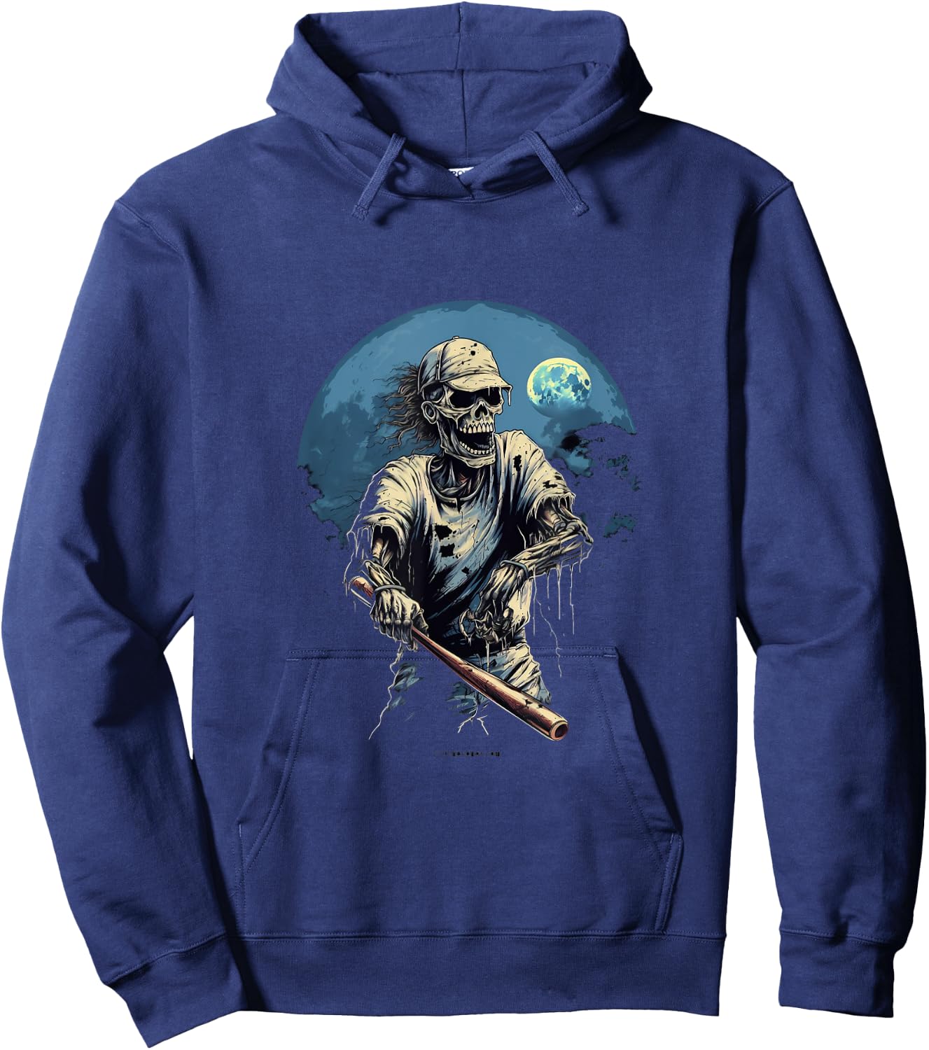 Zombie Playing Baseball Halloween Baseball Player Hoodie - Hoodie | Navy