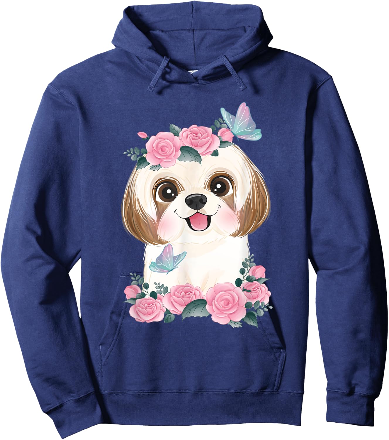 Spring Floral Shih Tzu - Dog Trainer Animal Breeder Canine Men Women Kids Hoodie - Hoodie | Navy