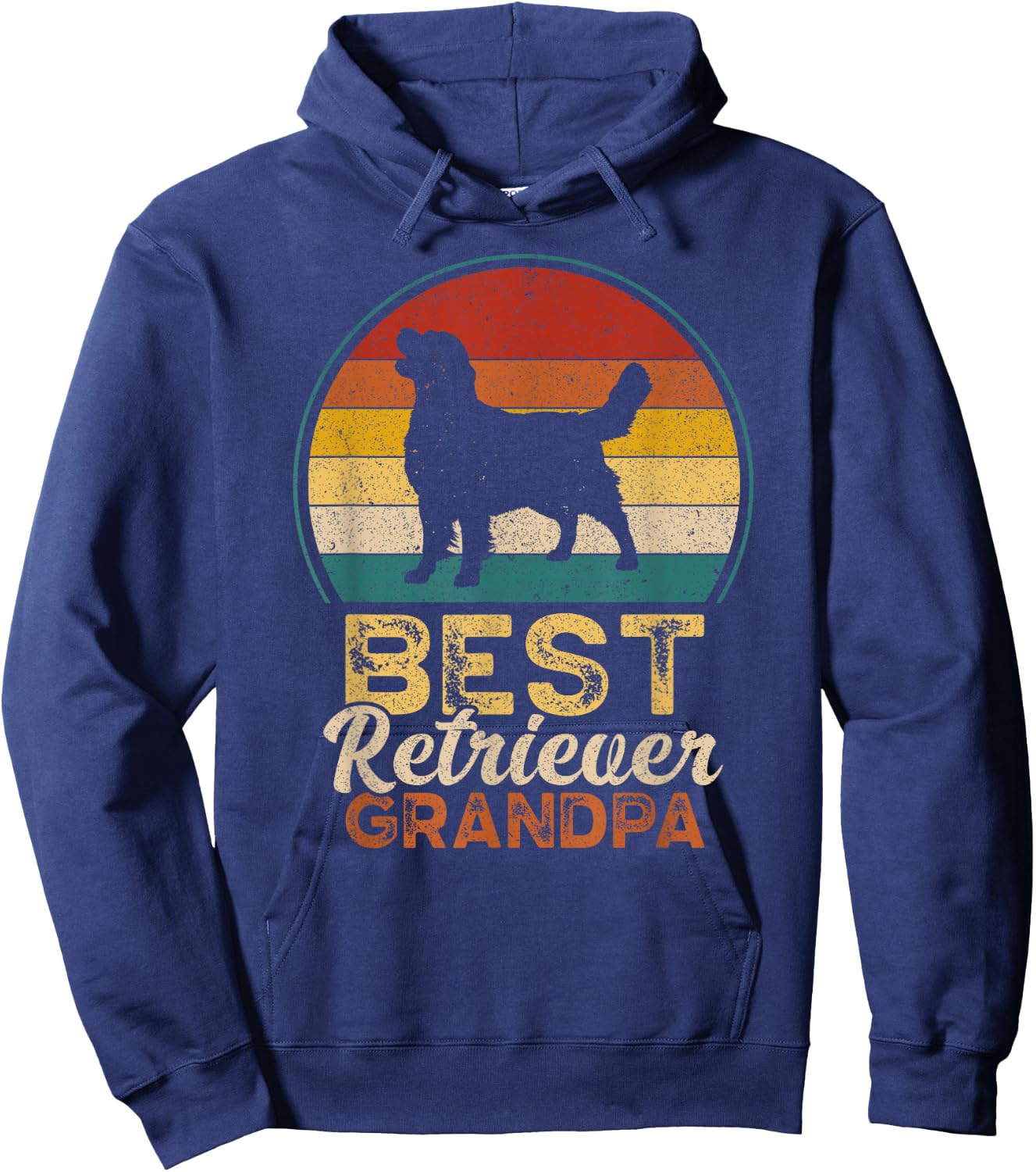 Best Retriever Grandpa, Father's Day, Golden Retriever Hoodie - Hoodie | Navy