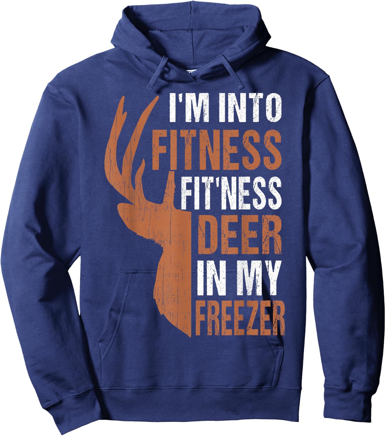 Funny Deer Hunting Dad Fitness Deer Freezer Gag Hunter Gift Hoodie - Hoodie | Navy