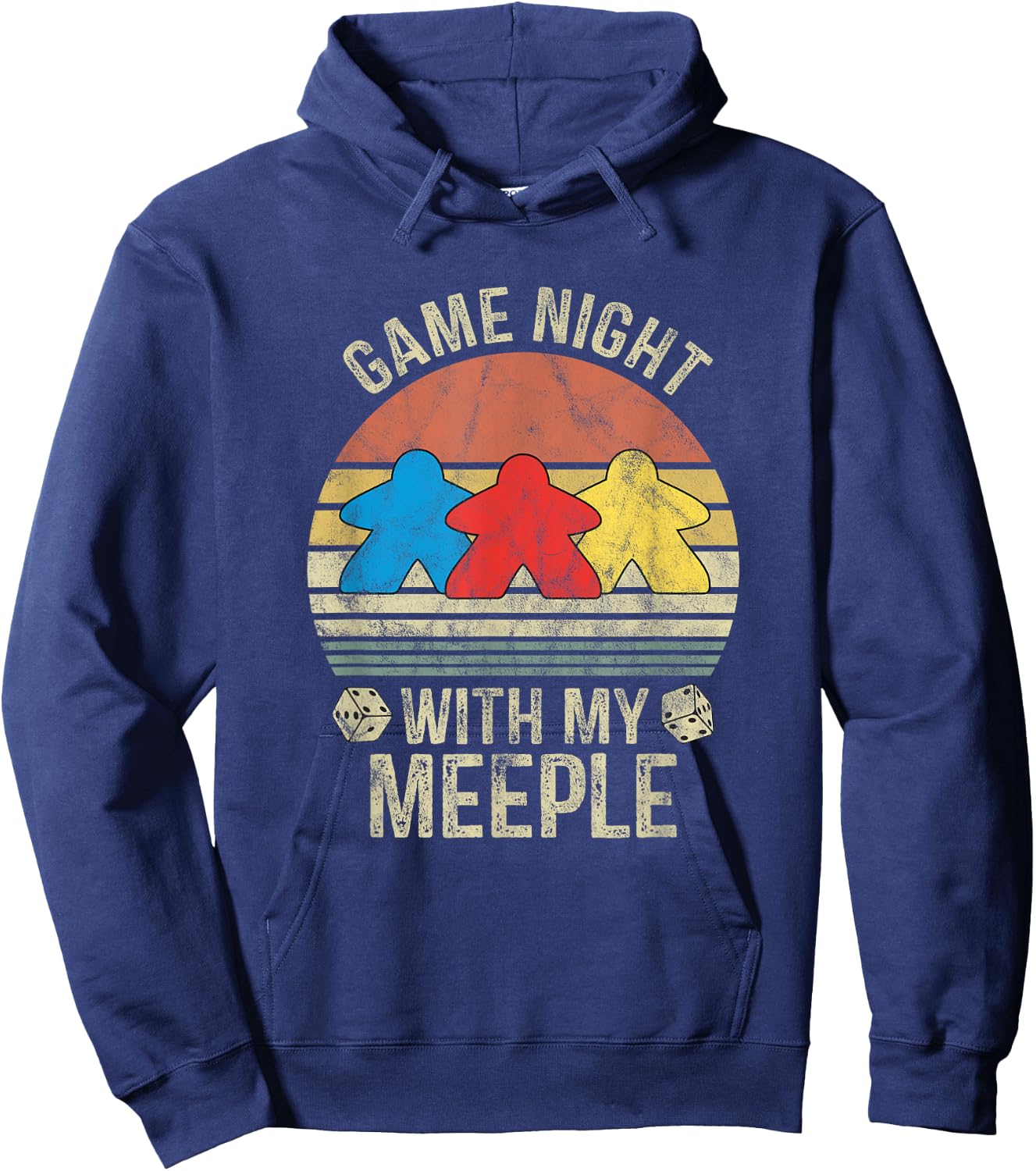 Game Night With My Meeple Board Games Tabletop Boardgamers Hoodie - Hoodie | Navy