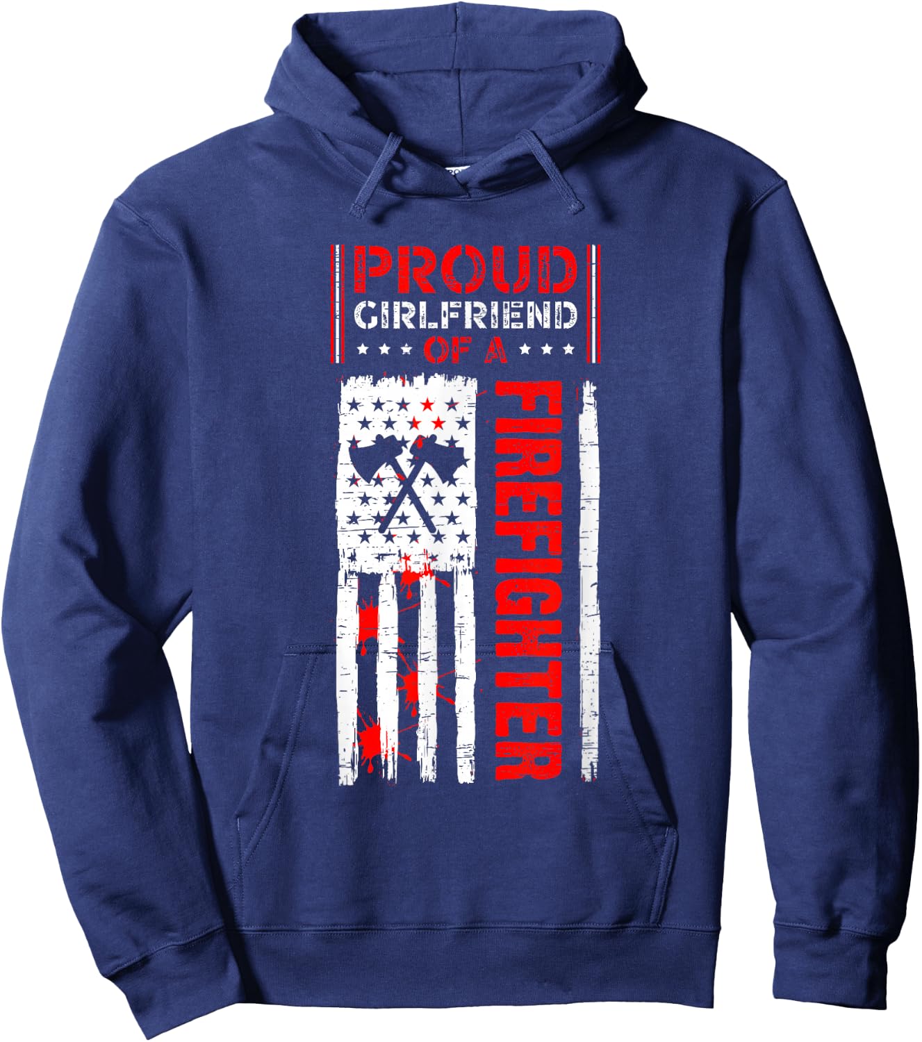 Proud Girlfriend Of A Firefighter Hoodie - Hoodie | Navy