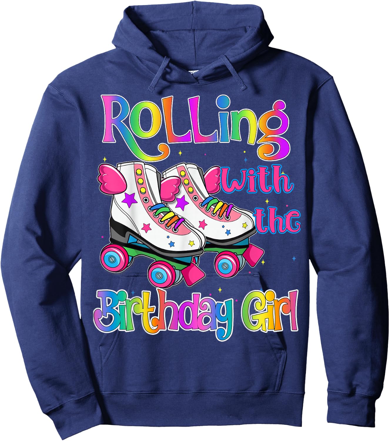 Crew of birthday girl Rolling Skate Birthday family Party Hoodie - Hoodie | Navy