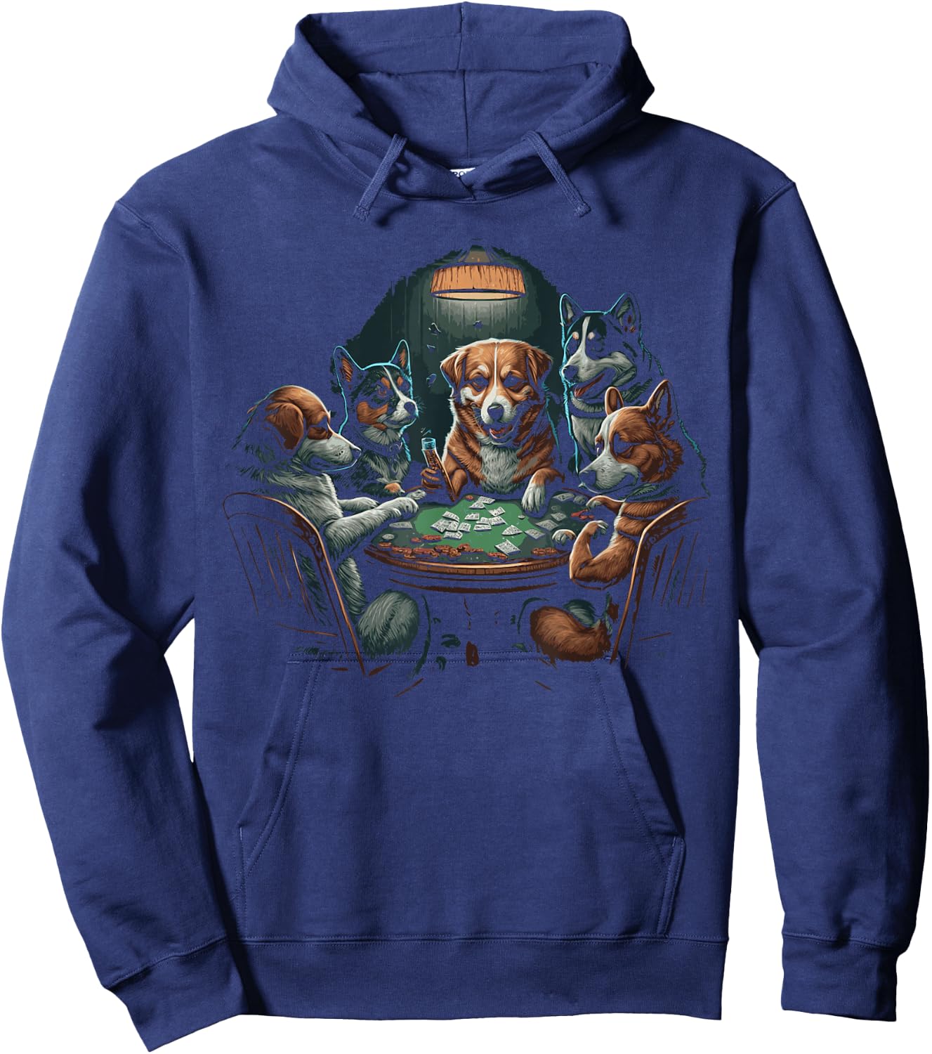 Dogs Playing Poker Cards Dog Casino Player Gambling Women Hoodie - Hoodie | Navy