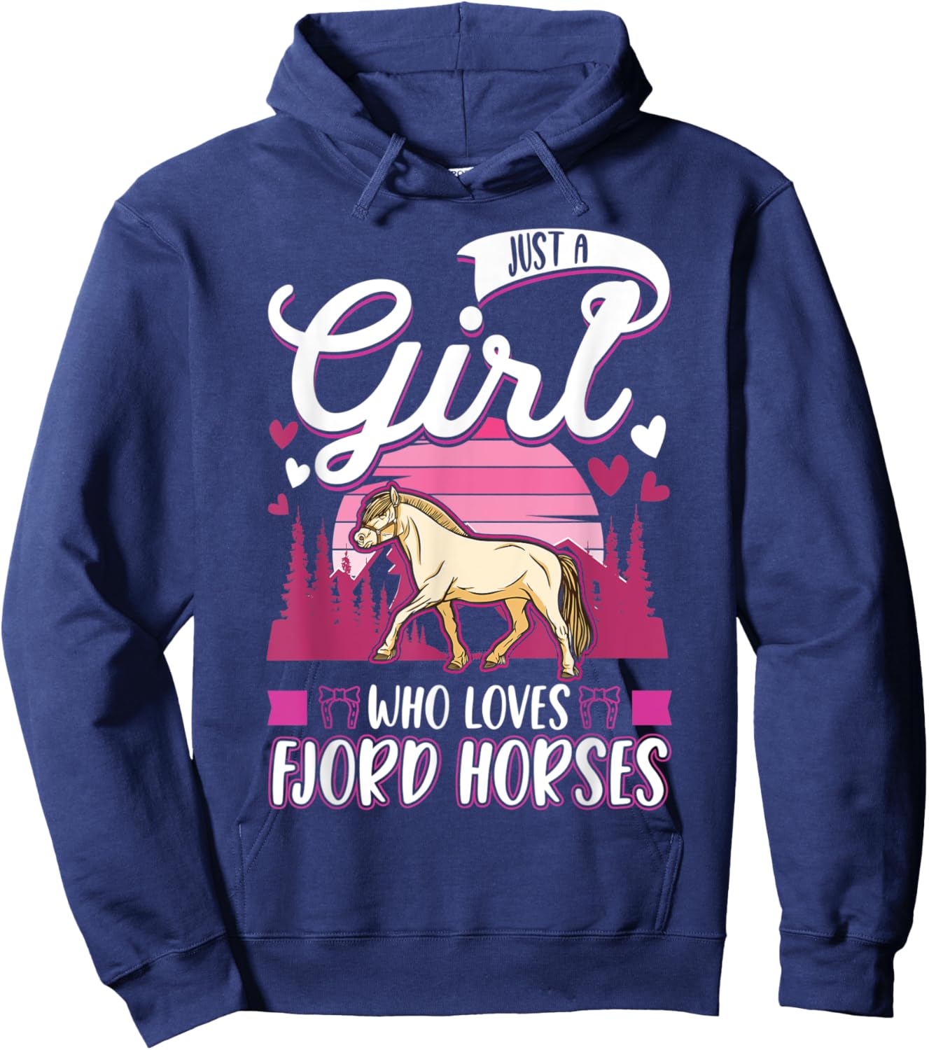 Fjord Horse Girl Norwegian Horse Fjordi Hoodie - Hoodie | Navy
