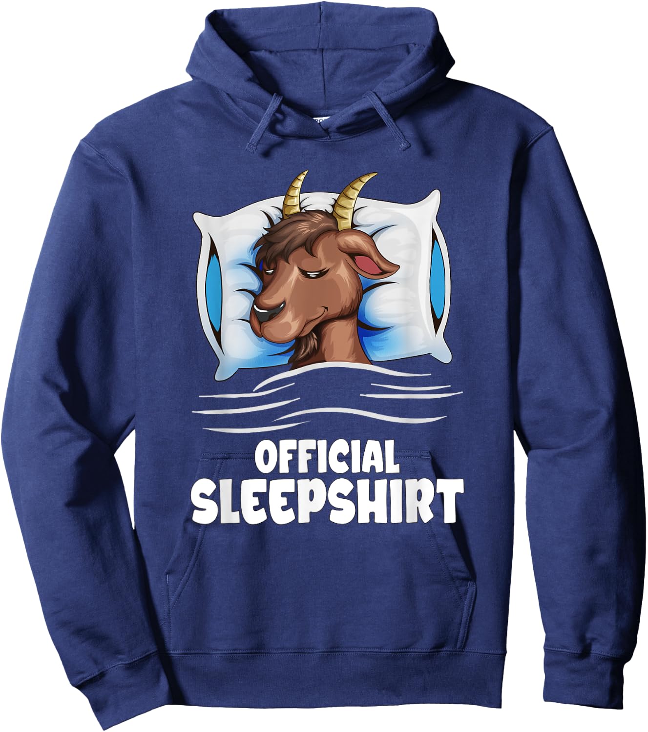 Goat Is Sleeping Cute Goat Is Snoozing Official Sleepshirt Hoodie - Hoodie | Navy