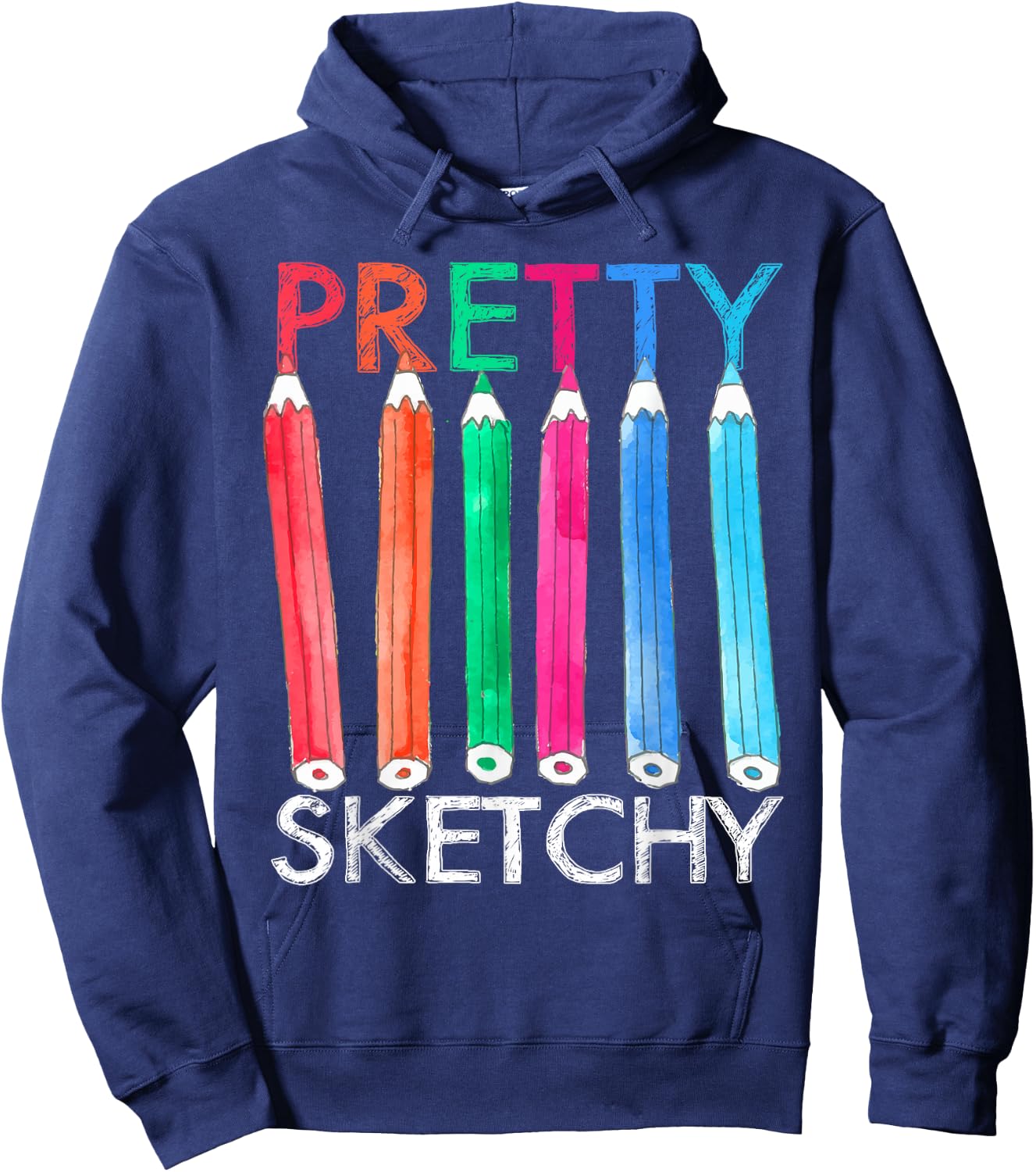 Funny Pretty Sketchy Art For Artistic Men Women Kids Artist Hoodie - Hoodie | Navy