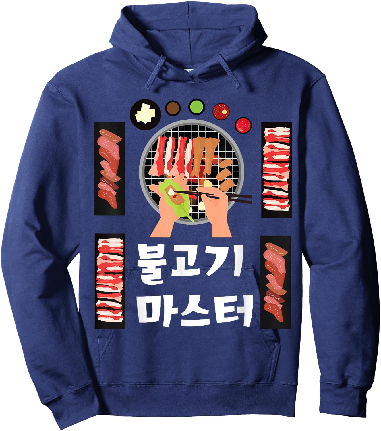 Bulgogi Hangul KBBQ Hoodie - Hoodie | Navy