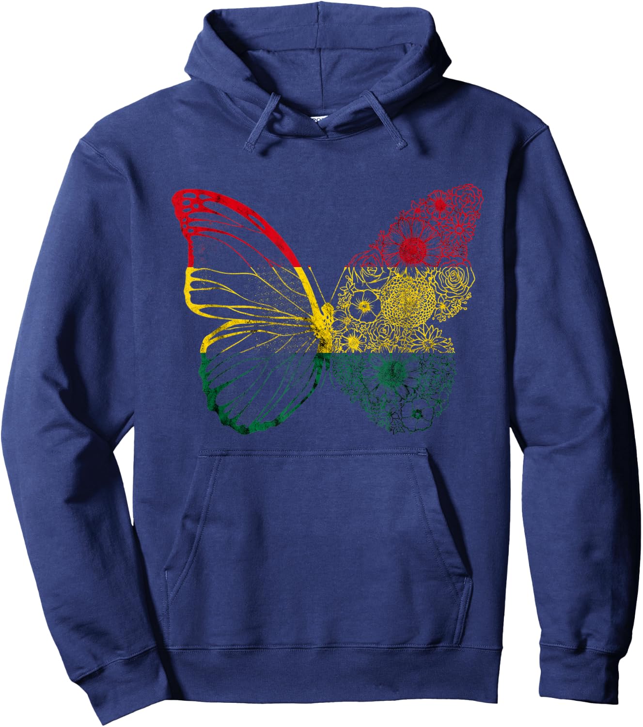 Ghana Butterfly Vintage Africa Ghanese Flag Ghanese Pride Hoodie - Hoodie | Navy