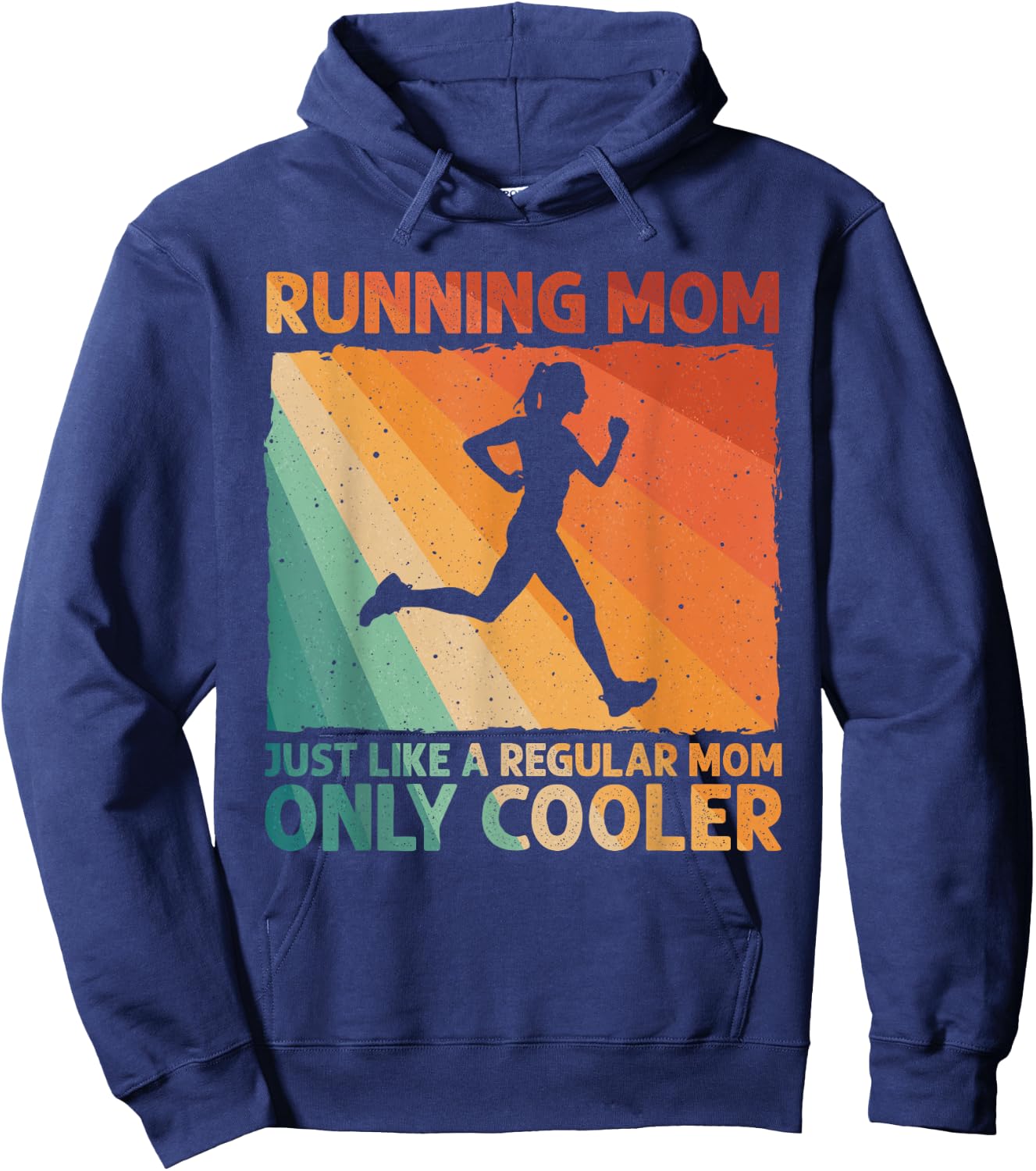 Funny Running Mom Marathoner Runner Coach Racing Hoodie - Hoodie | Navy