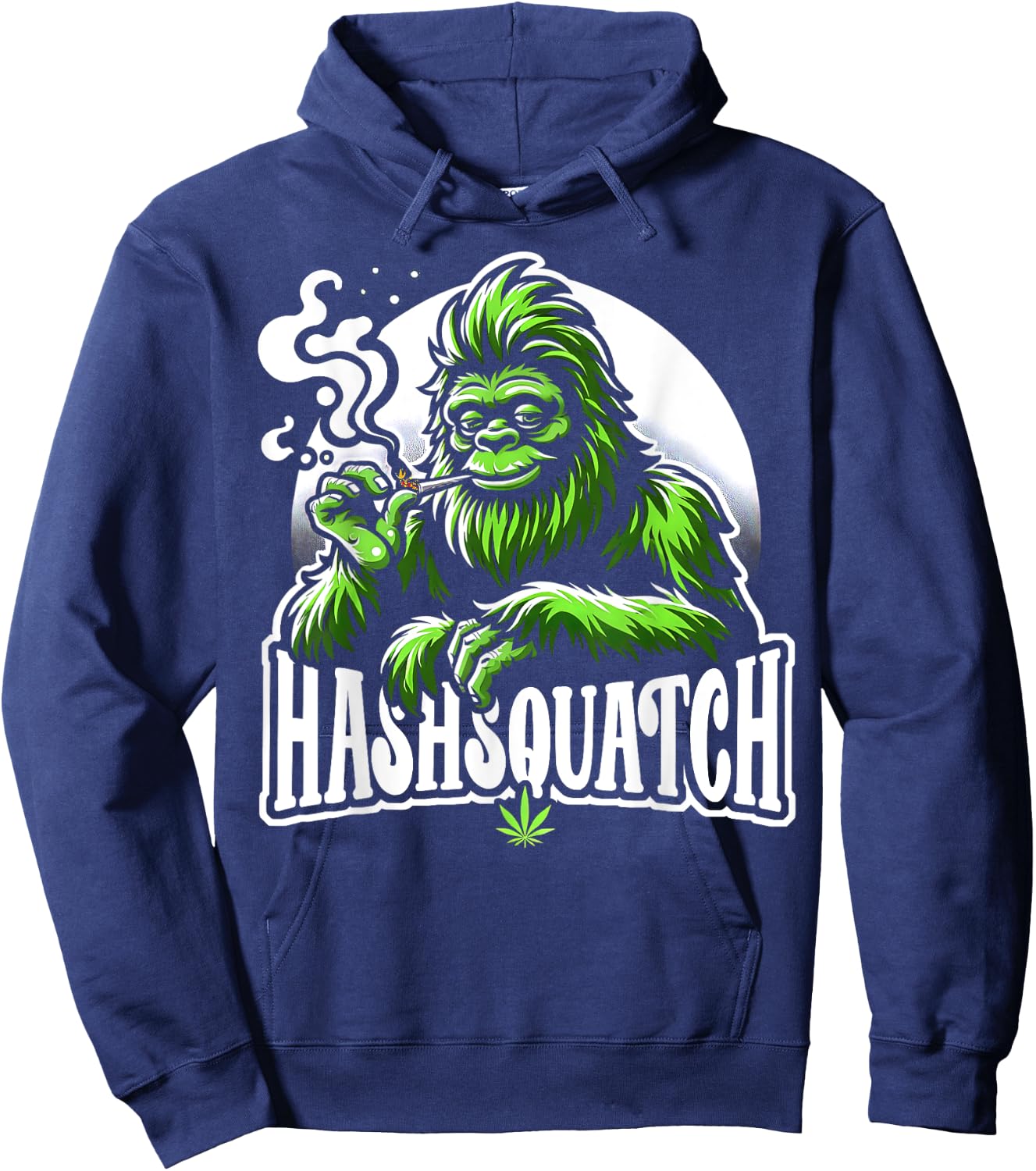 Hashsquatch Hash Squatch Bigfoot Smoking Weed cannabis Hoodie - Hoodie | Navy