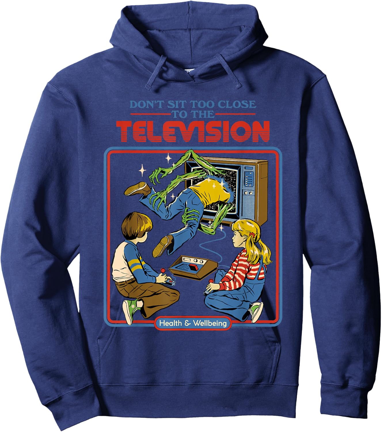 Steven Rhodes Don't Sit Too Close TV Retro Dark Humor Hoodie - Hoodie | Navy